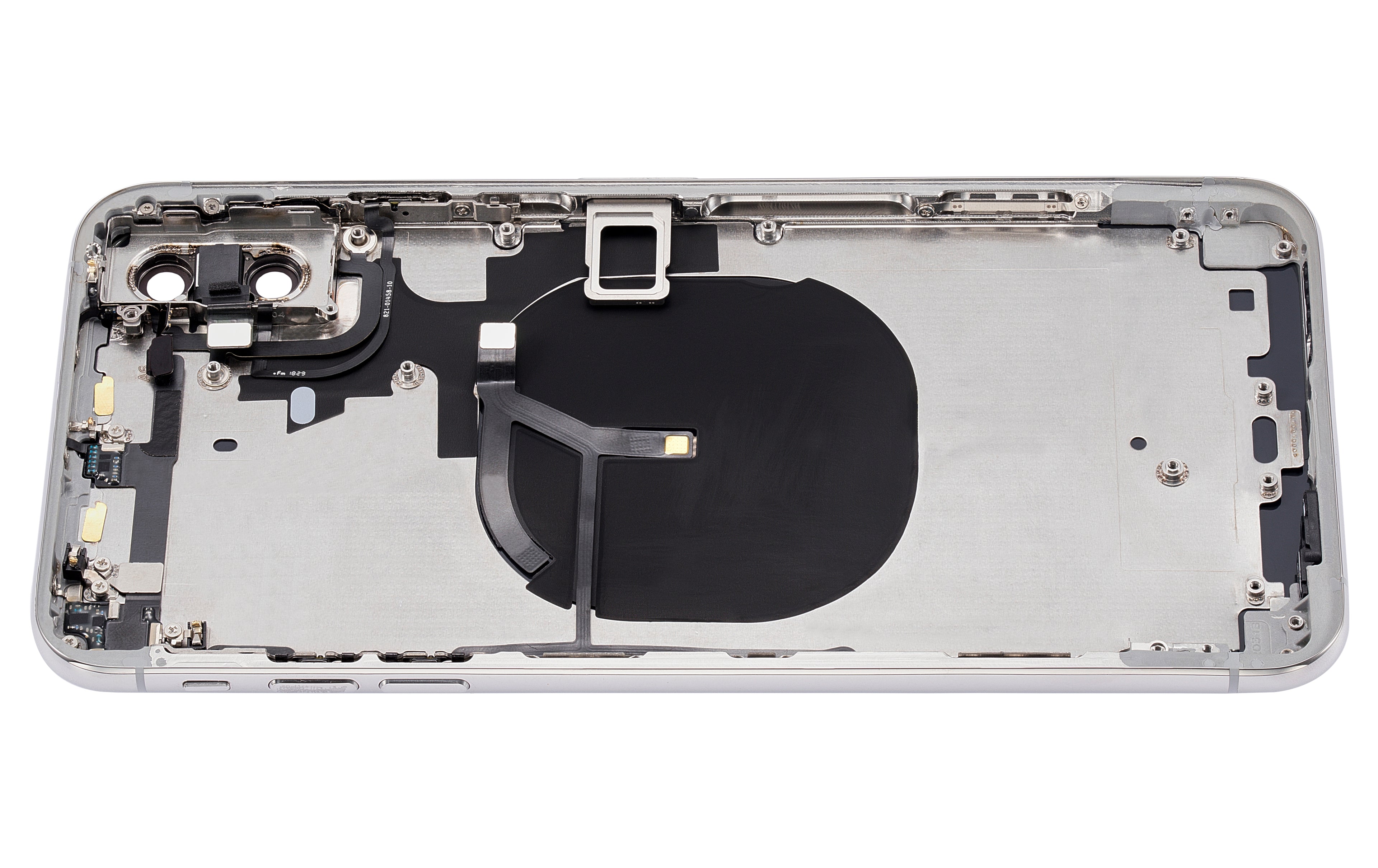 Backcover/Rahmen mit Kleinteilen für iPhone XS Max, Silber, o. Logo (Aftermarket
