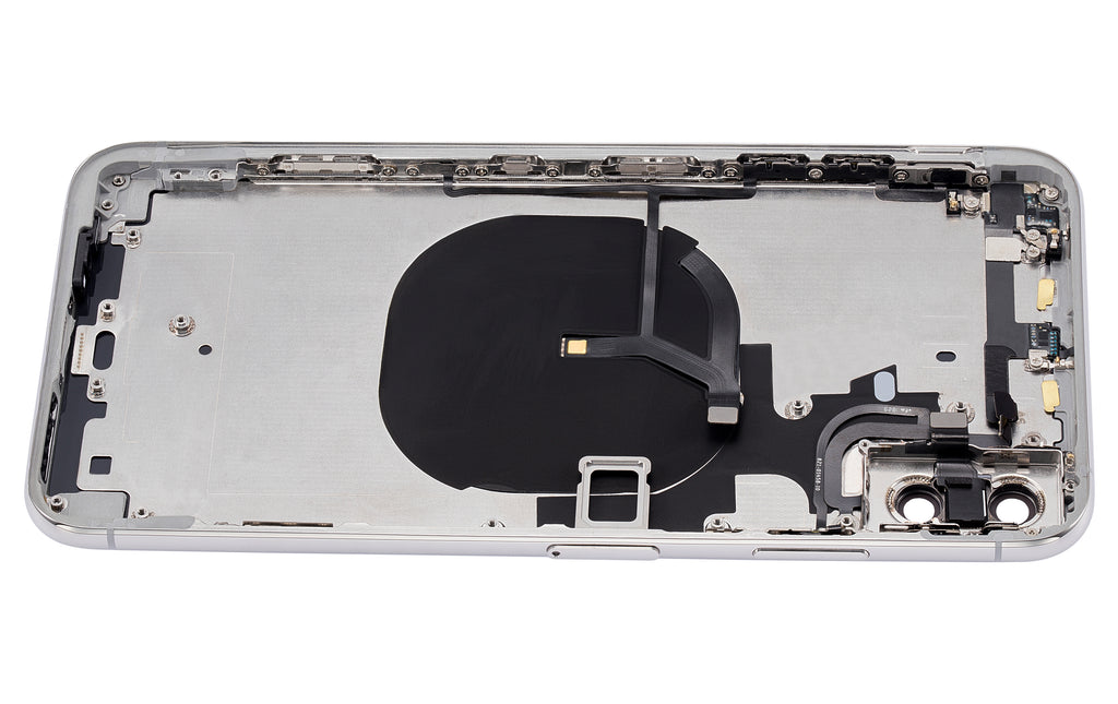 Backcover/Rahmen mit Kleinteilen für iPhone XS Max, Silber, o. Logo (Aftermarket