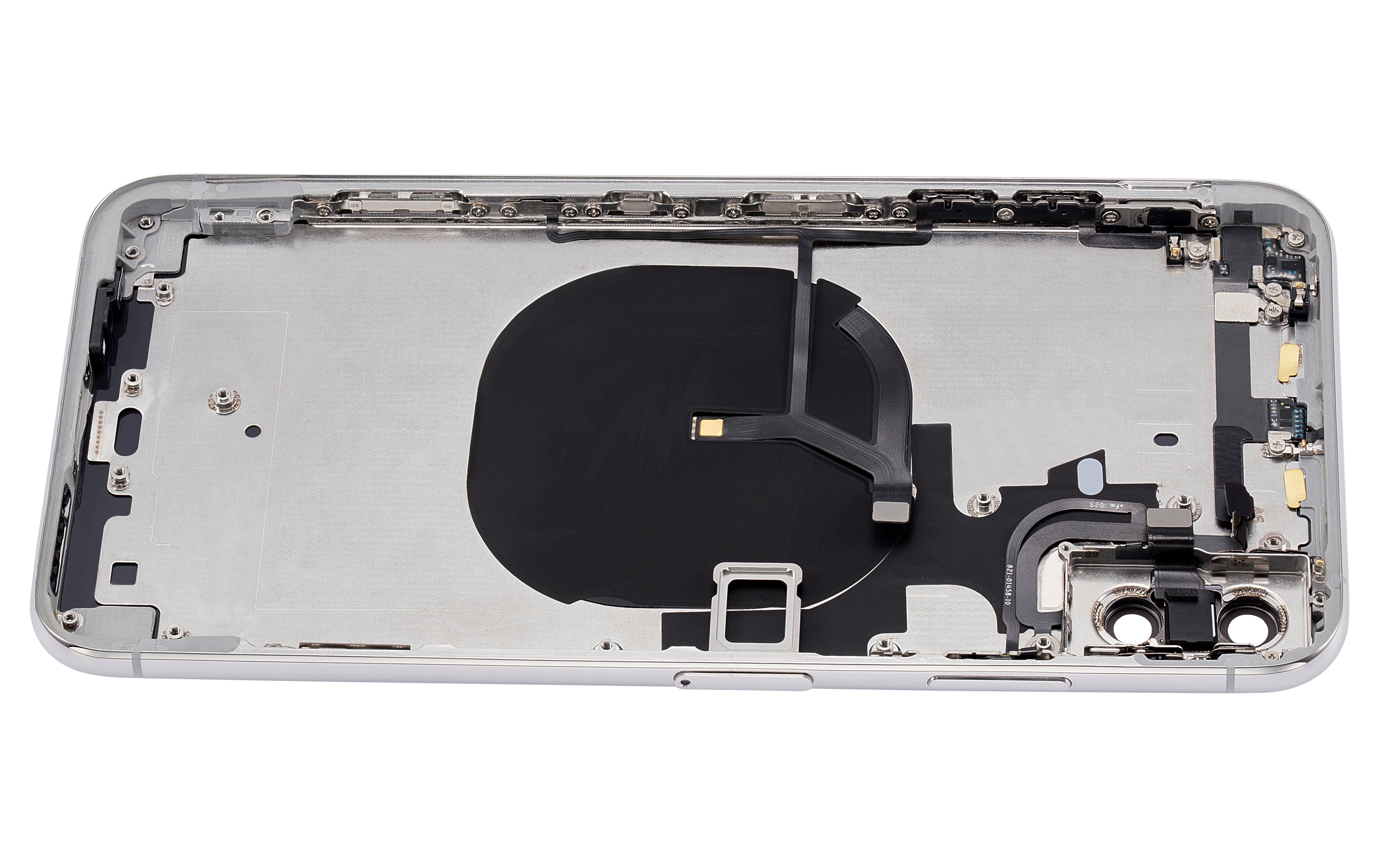Backcover/Rahmen mit Kleinteilen für iPhone XS Max, Silber, o. Logo (Aftermarket
