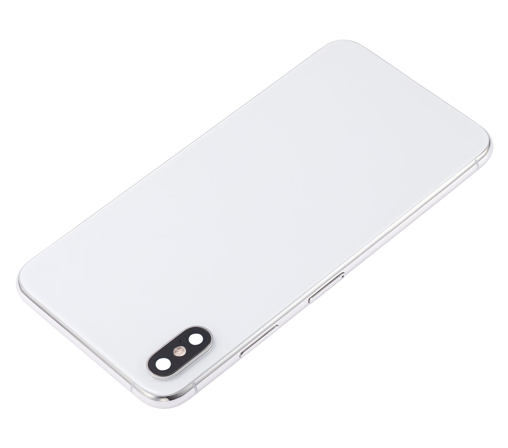 Backcover/Rahmen mit Kleinteilen für iPhone XS Max, Silber, o. Logo (Aftermarket