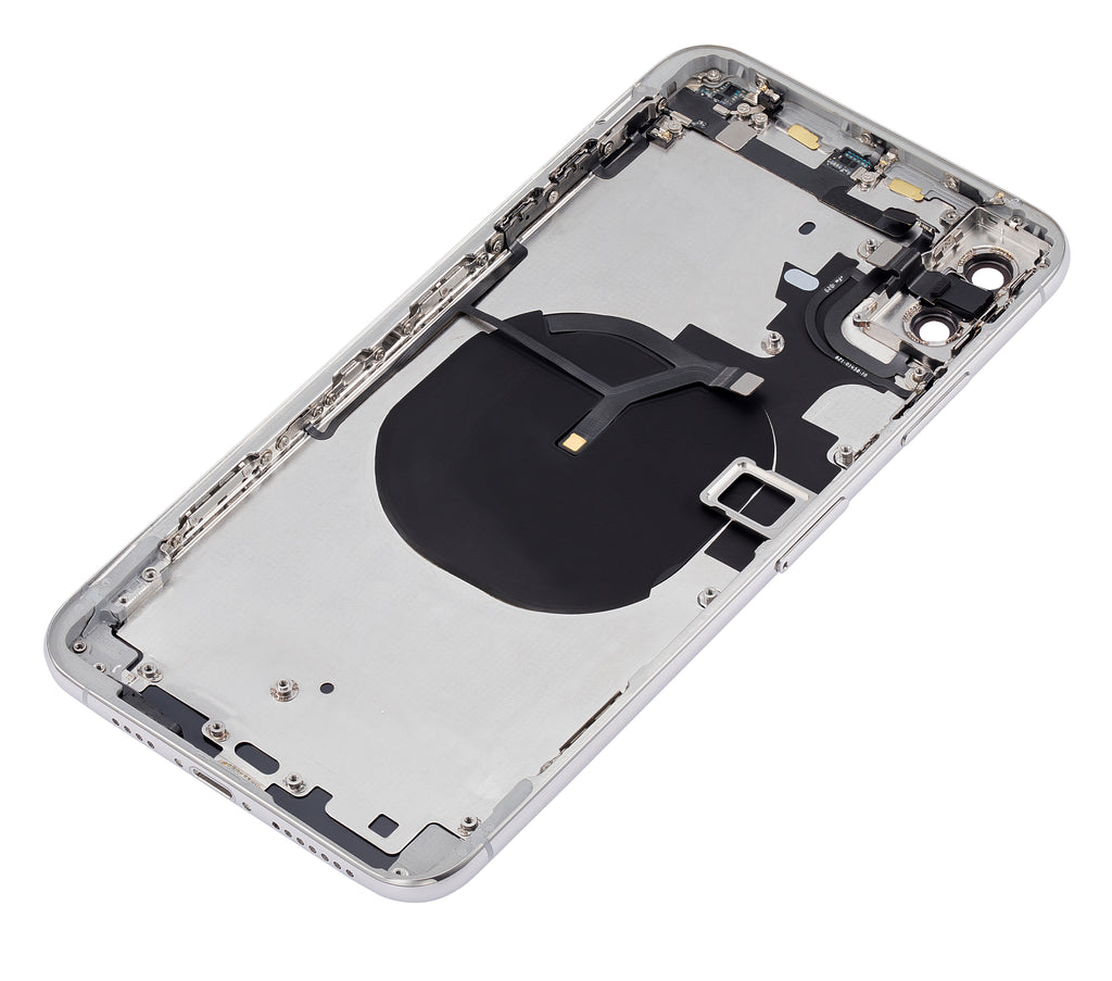 Backcover/Rahmen mit Kleinteilen für iPhone XS Max, Silber, o. Logo (Aftermarket