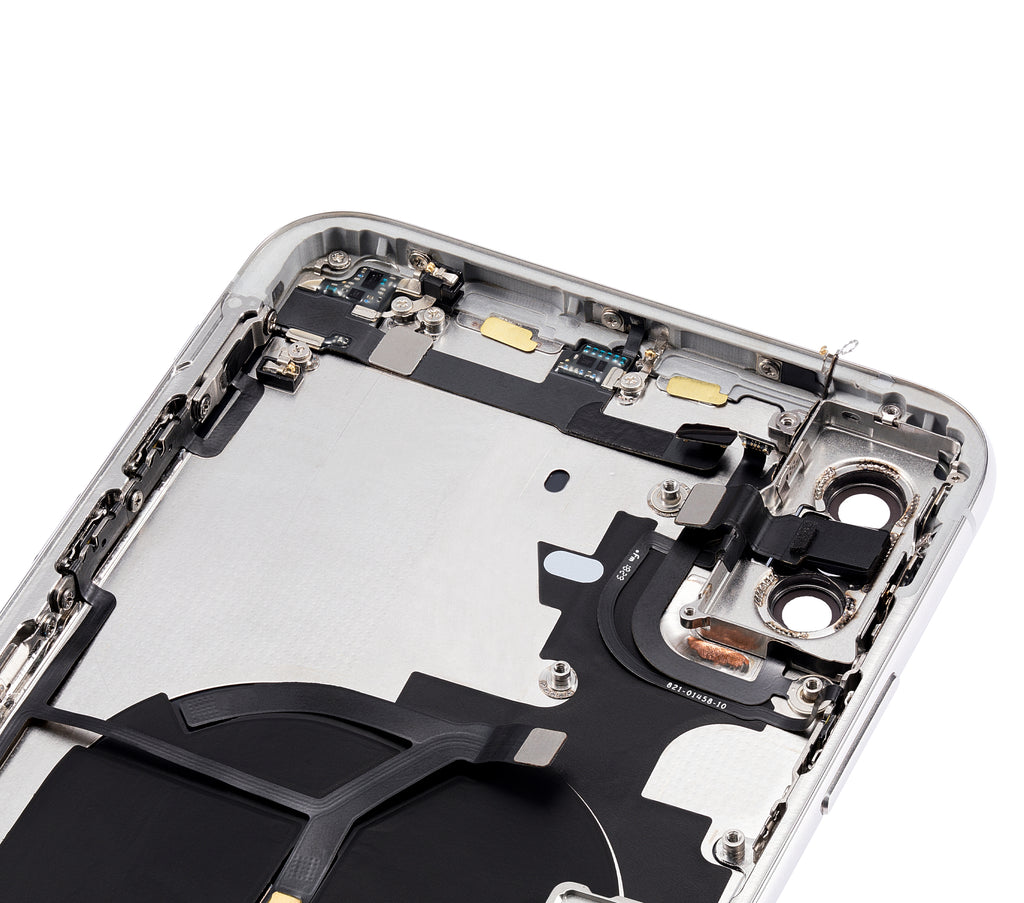 Backcover/Rahmen mit Kleinteilen für iPhone XS Max, Silber, o. Logo (Aftermarket
