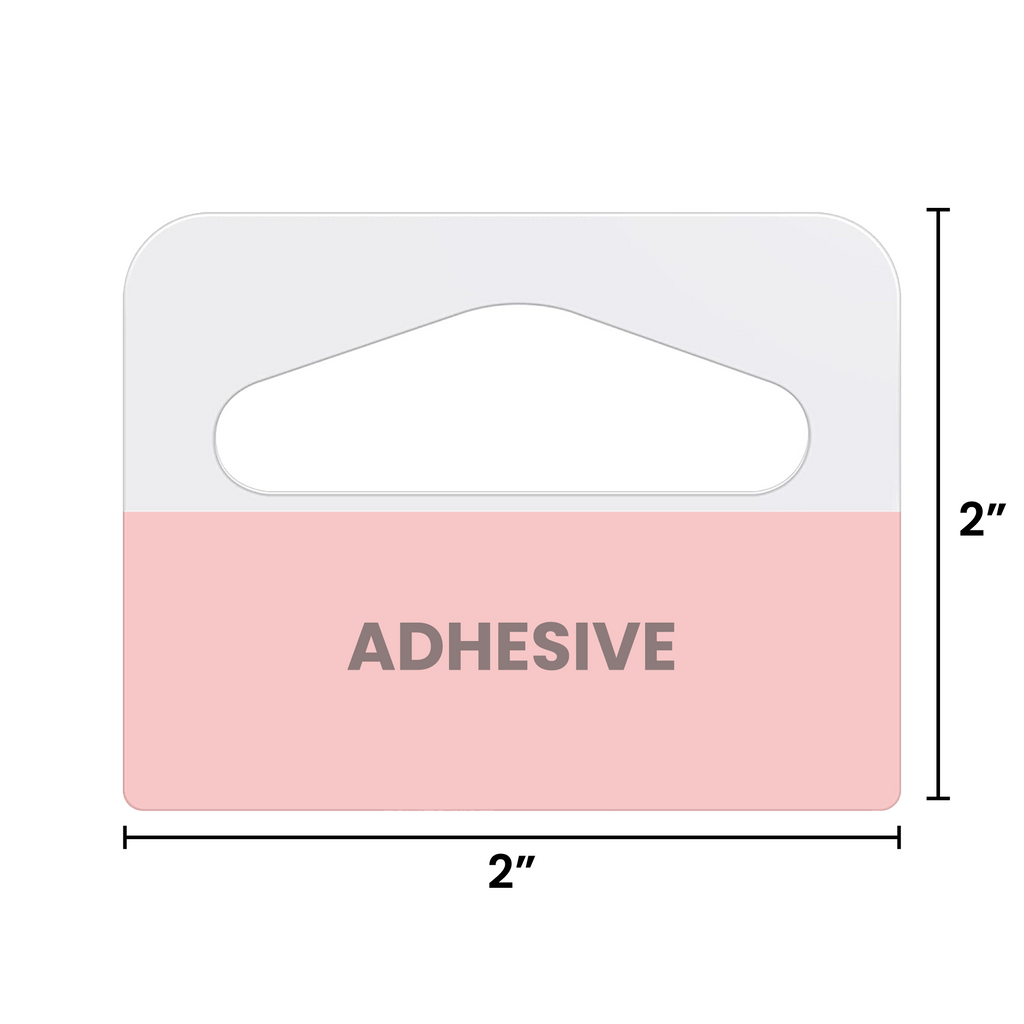 Starke selbstklebende Aufhänge-Tabs für Verkaufsdisplays (2 x 2") (100 Pack)