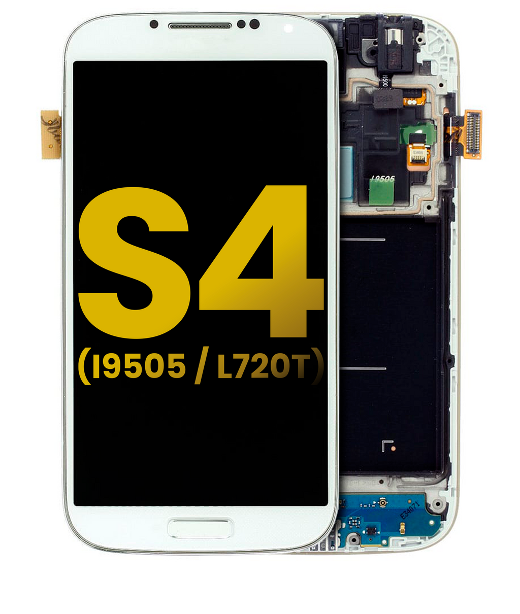 OLED-Display mit Rahmen für Samsung Galaxy S4 weiß refurbished