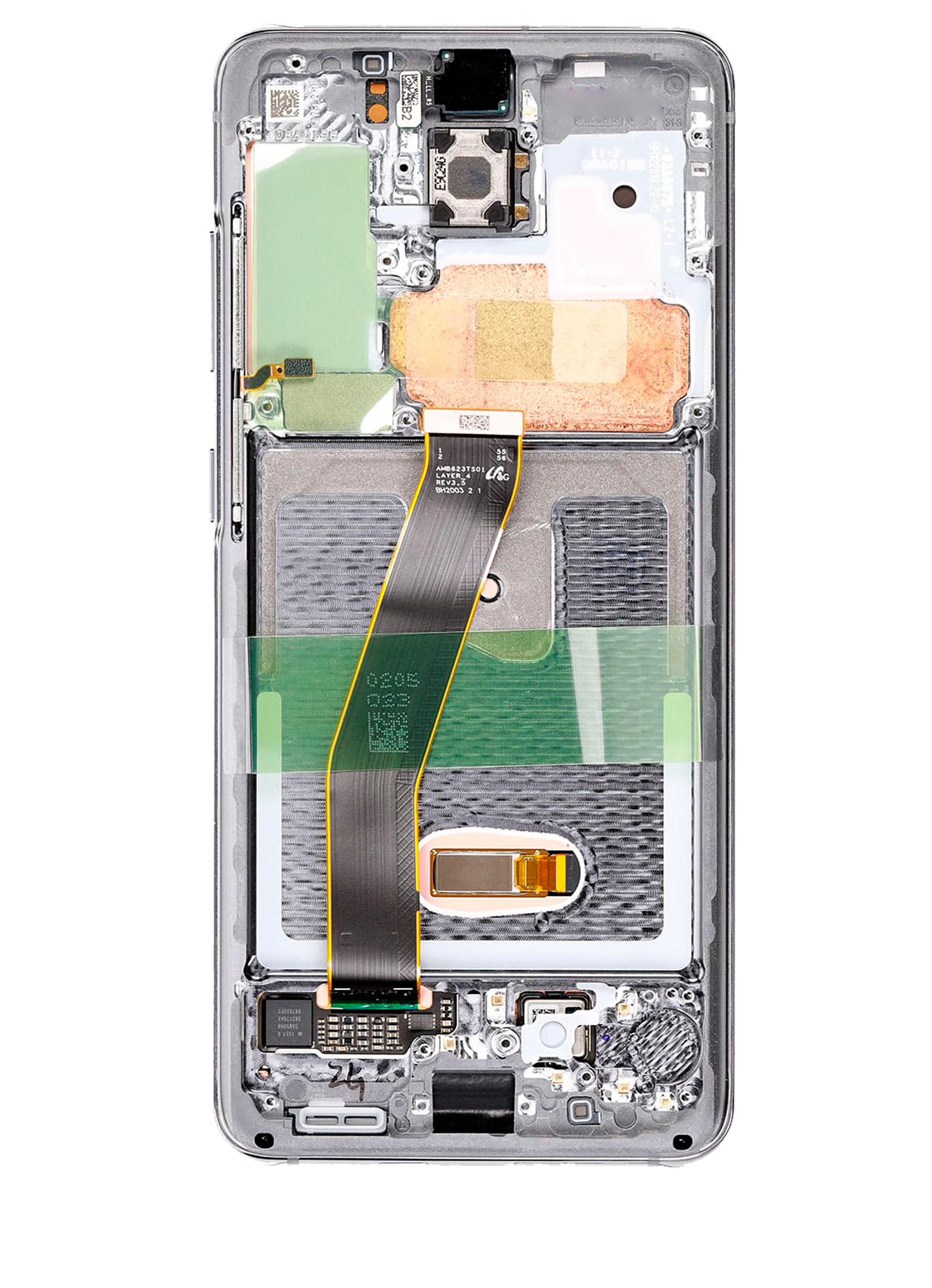 OLED-Display mit Rahmen für Samsung Galaxy S20 5G (Non-Verizon 5G UW Frame) (gebrauchter OEM-Ausbau, Qualität B/C) (Cosmic Gray)