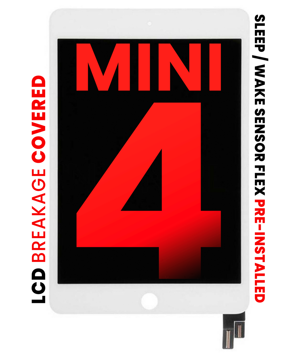 LCD-Display mit Digitizer für iPad Mini 4 Weiß (Aftermarket Pro, Sensor Flex)