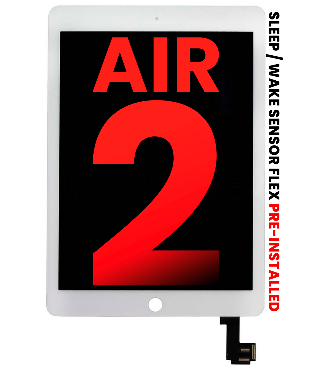 LCD-Display mit Digitizer für iPad Air 2, Weiß, Aftermarket Plus, Sleep/Wake Fle