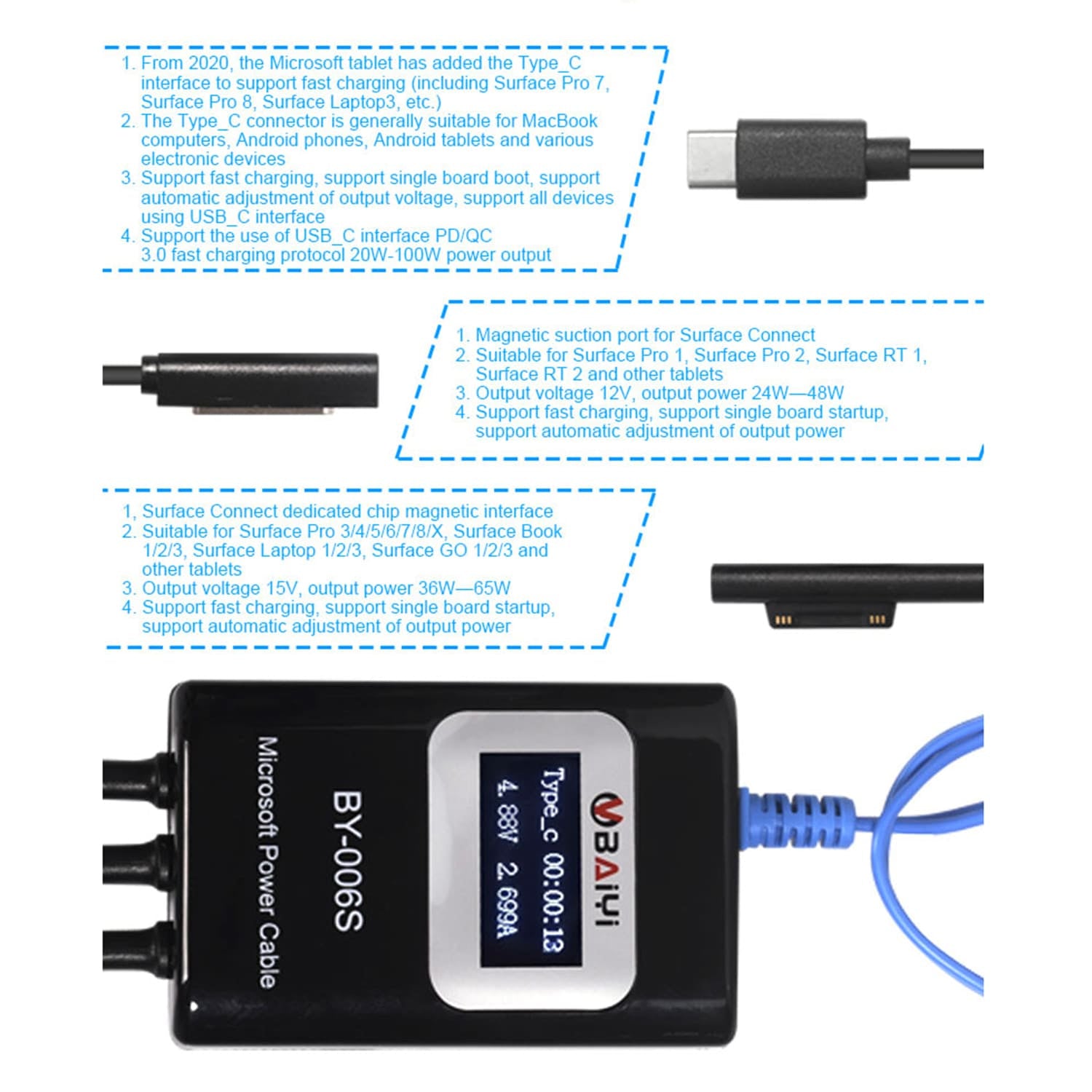 BY-006S Microsoft Surface Power- / Boot-Kabel