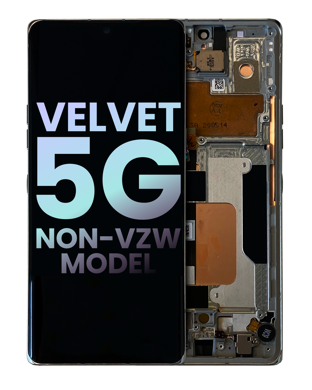 OLED Display with Frame for LG Velvet 5G (Non-Verizon 5G UW Frame) (Original OEM) (Aurora Gray)