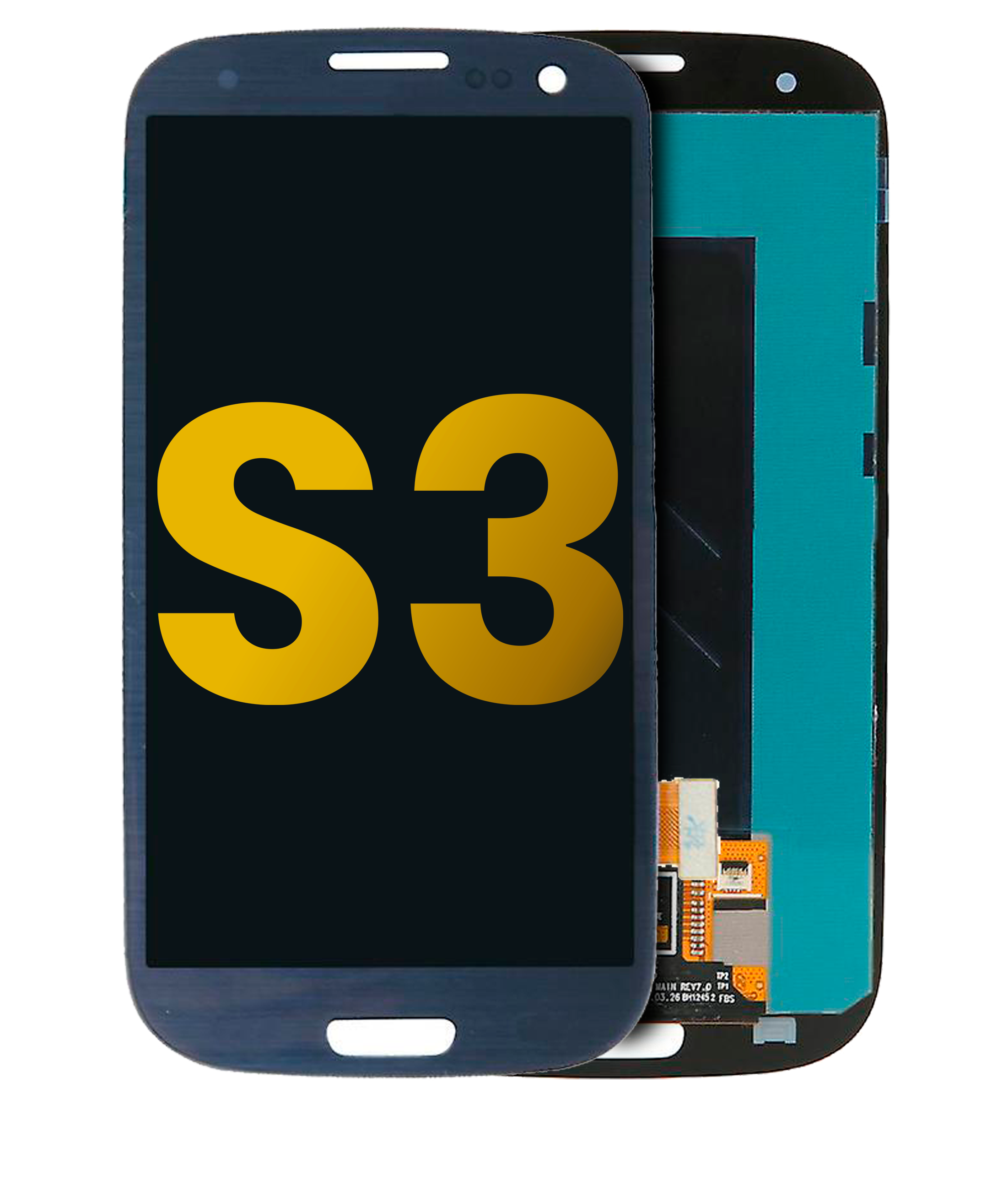 LCD-Display ohne Rahmen für Samsung Galaxy S3 (Refurbished) (Blau)