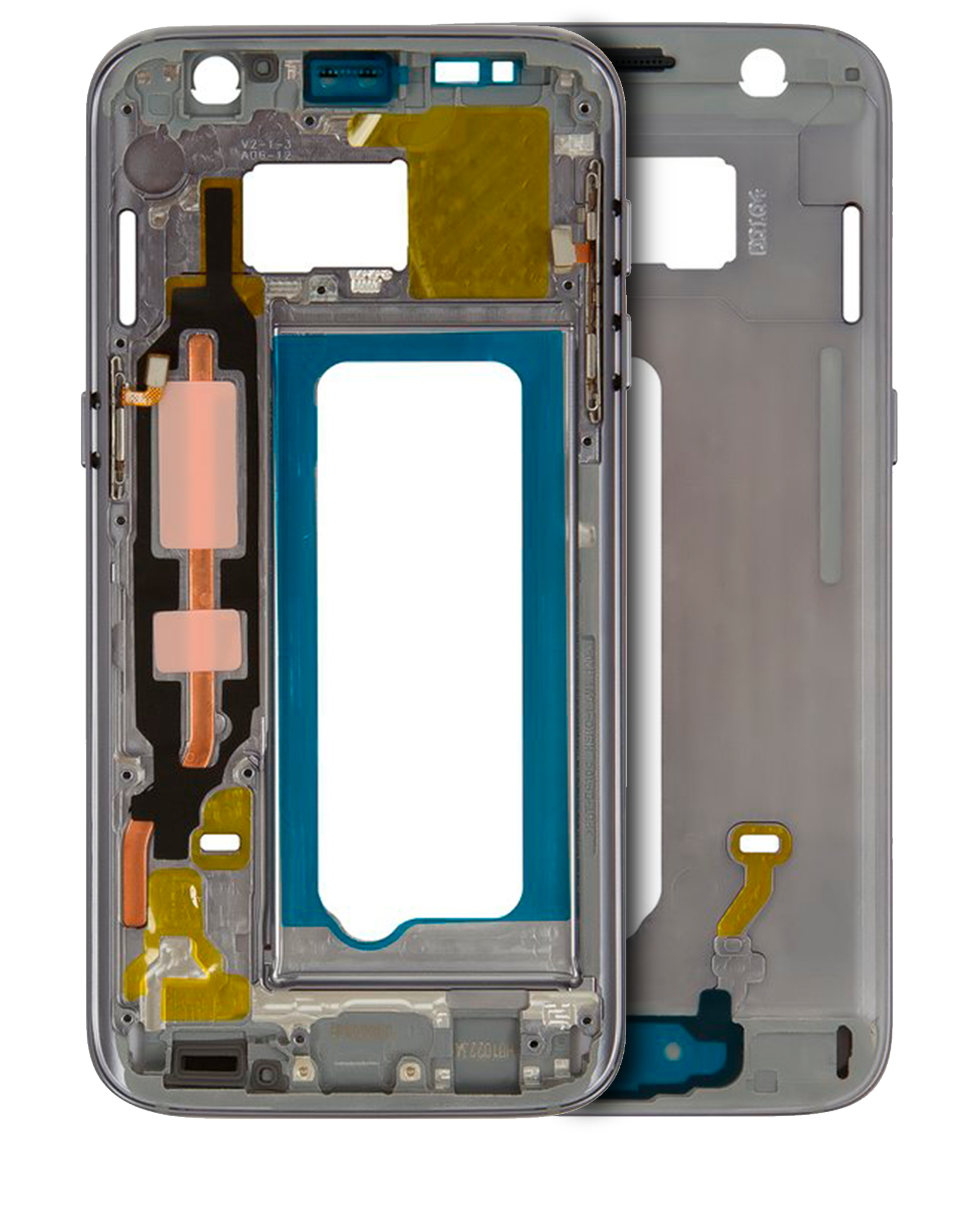 Backcover/Rahmen für Samsung Galaxy S7 mit Kleinteilen (Schwarz)