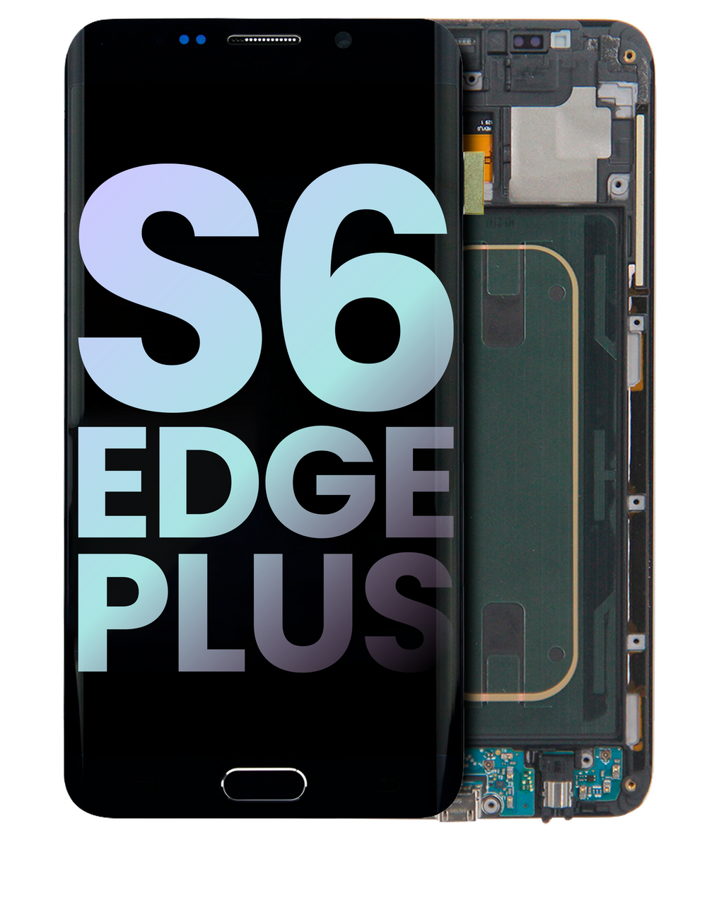 LCD-Display mit Rahmen für Samsung Galaxy S6 Edge+ (Service Pack) Black Sapphire