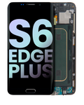 LCD-Display mit Rahmen für Samsung Galaxy S6 Edge+ (Service Pack) Black Sapphire