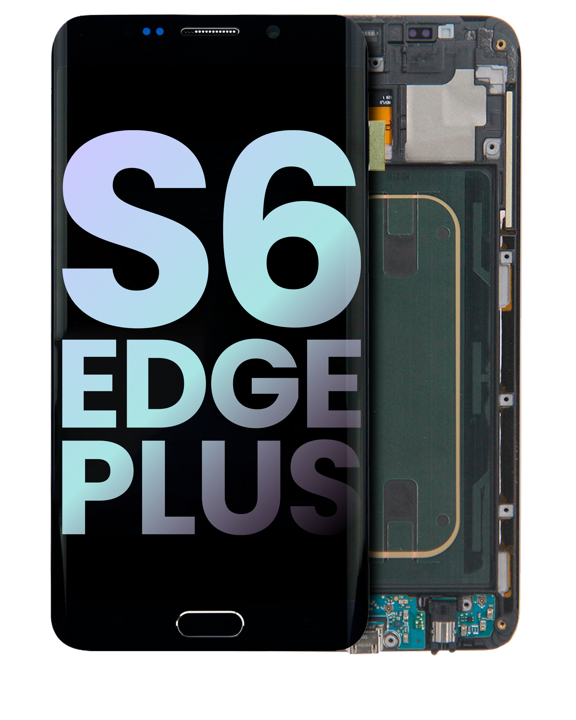 LCD-Display mit Rahmen für Samsung Galaxy S6 Edge+ (Service Pack) Black Sapphire