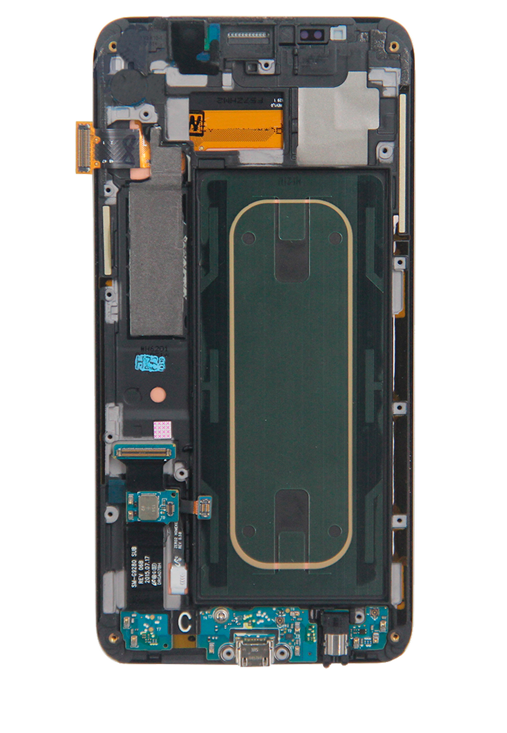 OLED-Display mit Rahmen für Samsung Galaxy S6 Edge Plus (AT&T / T-Mobile / International) (Service Pack) (Black Sapphire)