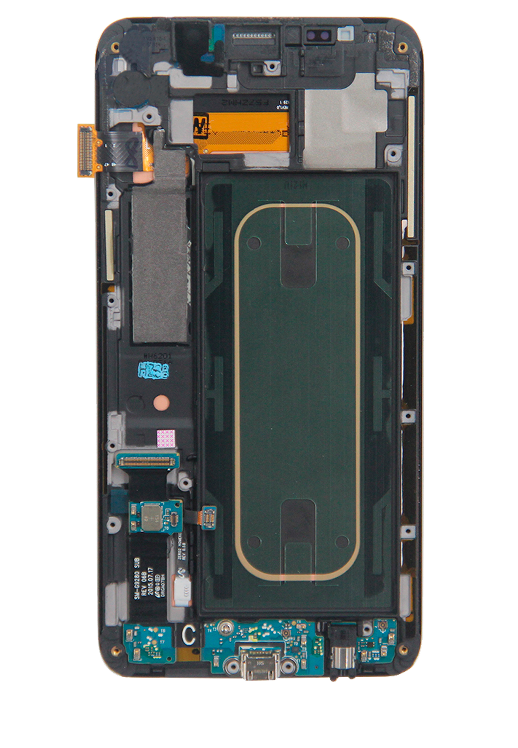 OLED-Display mit Rahmen für Samsung Galaxy S6 Edge Plus (AT&T / T-Mobile / International) (Service Pack) (Black Sapphire)