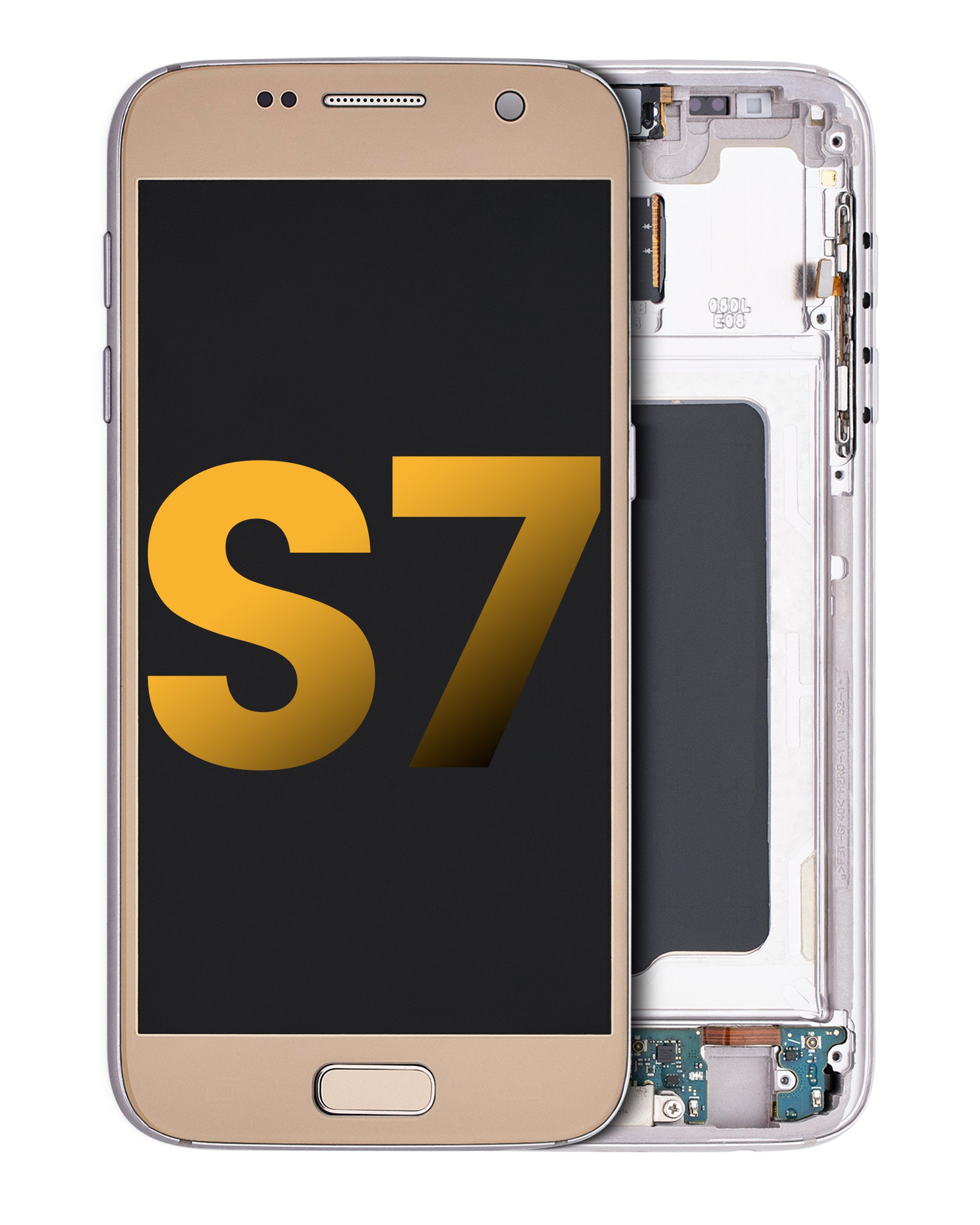 OLED-Display mit Rahmen für Samsung Galaxy S7 (Refurbished) Gold Platinum
