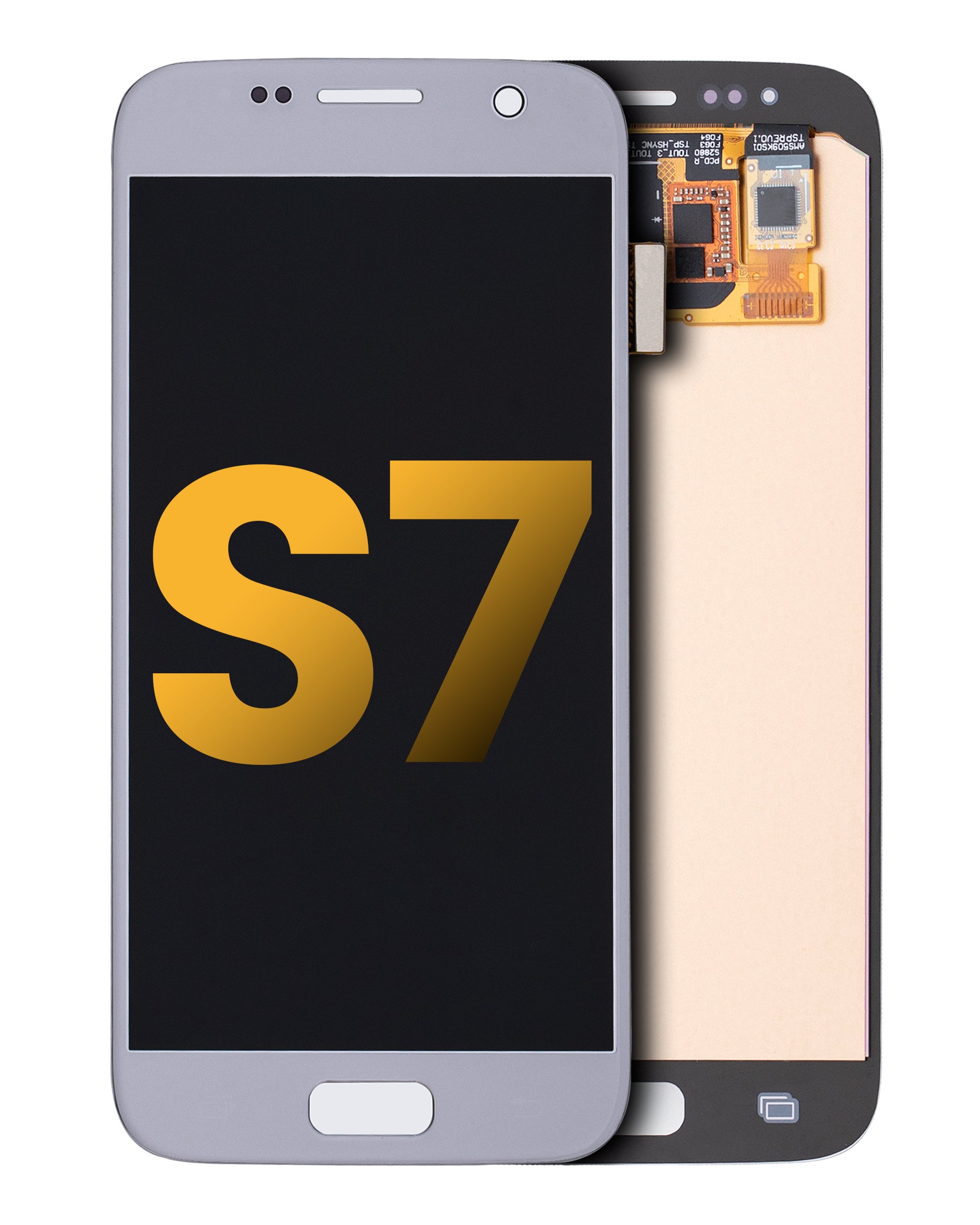 OLED-Display ohne Rahmen für Samsung Galaxy S7 (Refurbished) (Silber Titanium)