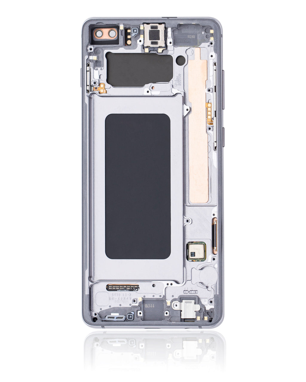 OLED-Display mit Rahmen für Samsung Galaxy S10 Plus (gebrauchter OEM-Ausbau, Qualität B/C) (Prism / Ceramic Black)