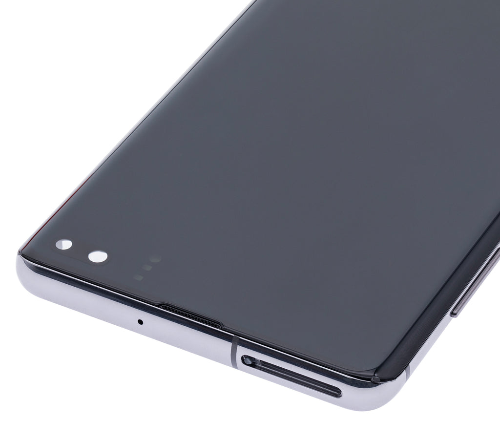 OLED-Display mit Rahmen für Samsung Galaxy S10 Plus (gebrauchter OEM-Ausbau, Qualität B/C) (Prism / Ceramic Black)