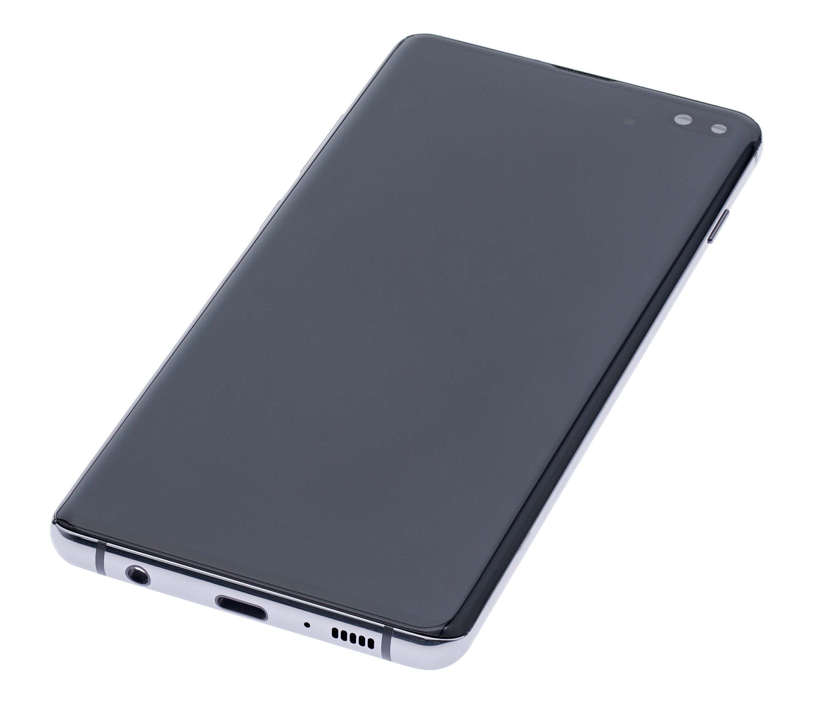 OLED-Display mit Rahmen für Samsung Galaxy S10 Plus (gebrauchter OEM-Ausbau, Qualität B/C) (Prism / Ceramic Black)