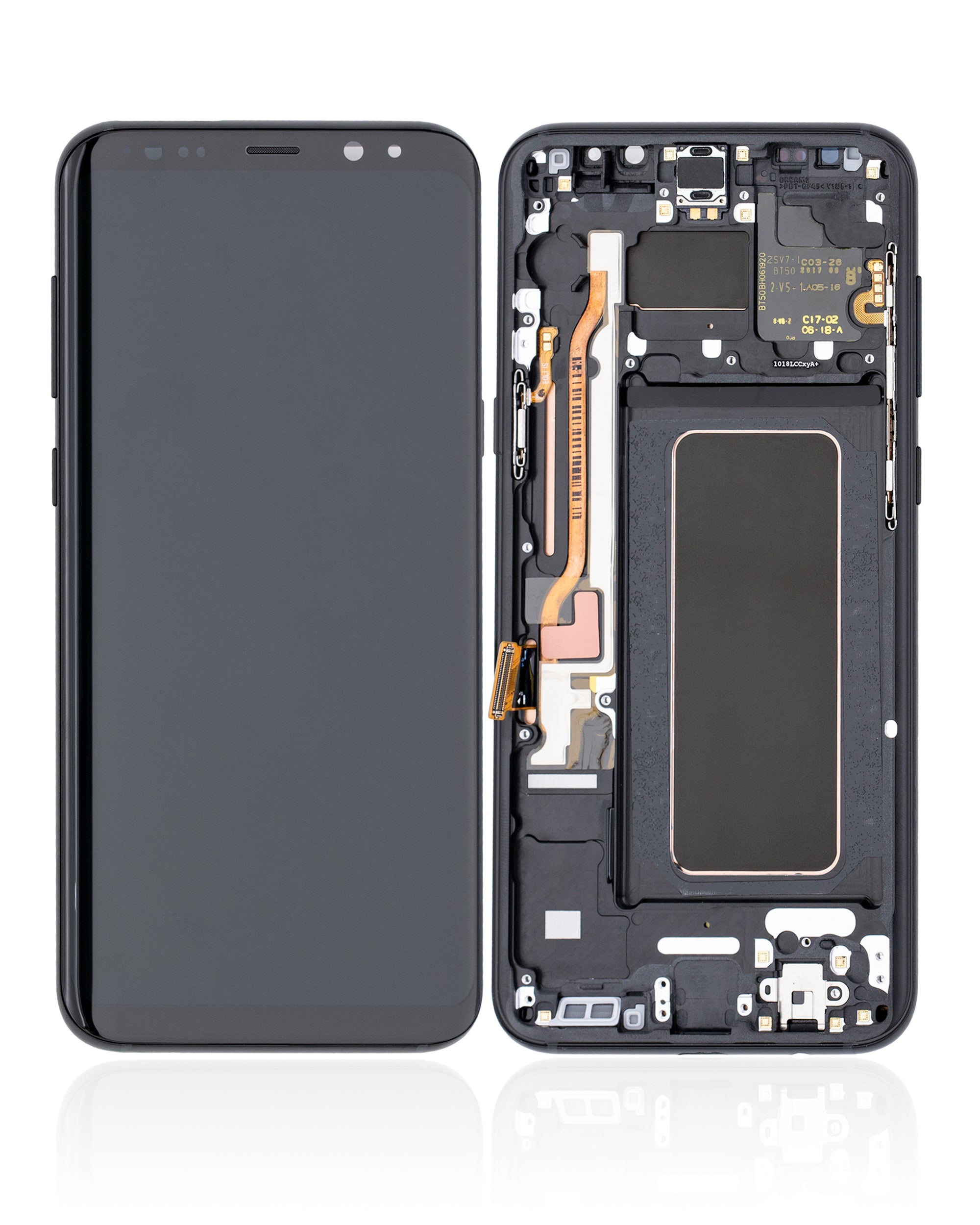 OLED-Display mit Rahmen für Samsung Galaxy S8 Plus (Aftermarket Plus) (Midnight Schwarz)
