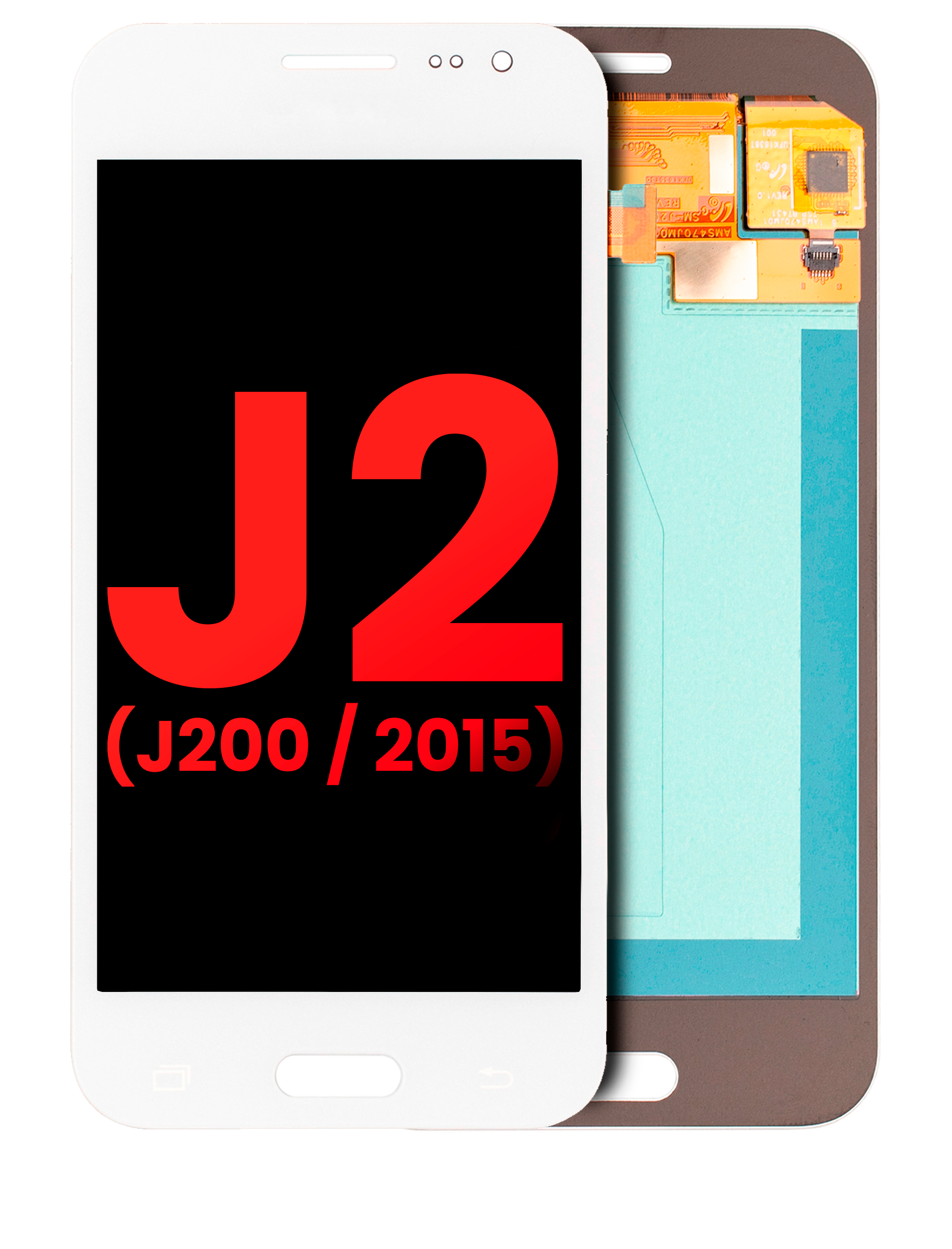 OLED-Display ohne Rahmen für Samsung Galaxy J2 (J200) (Aftermarket Plus) (Weiß)
