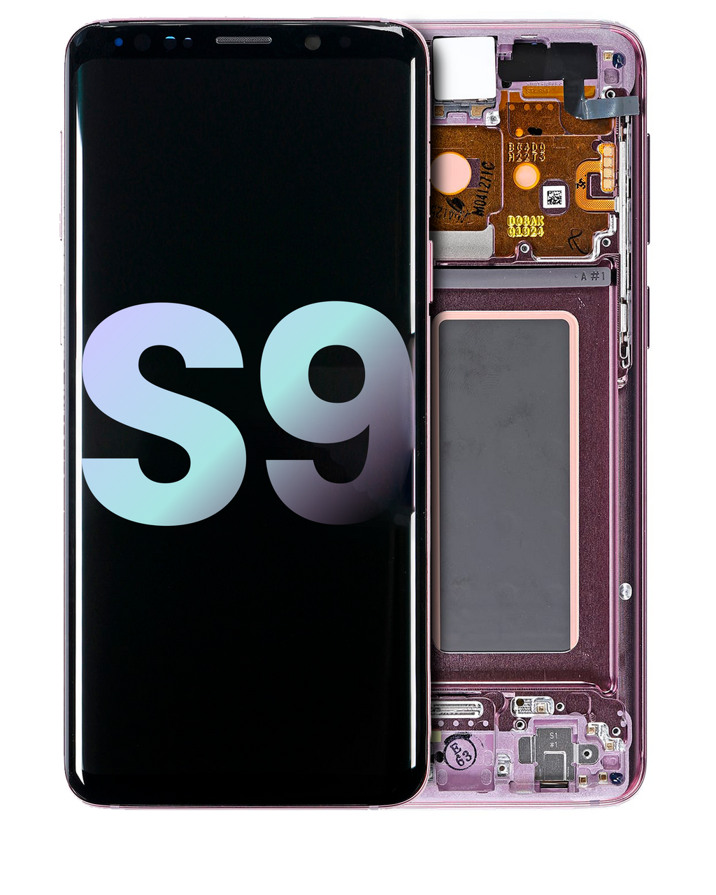 OLED-Display mit Rahmen für Samsung Galaxy S9 (Service Pack) (Lilac Purple)