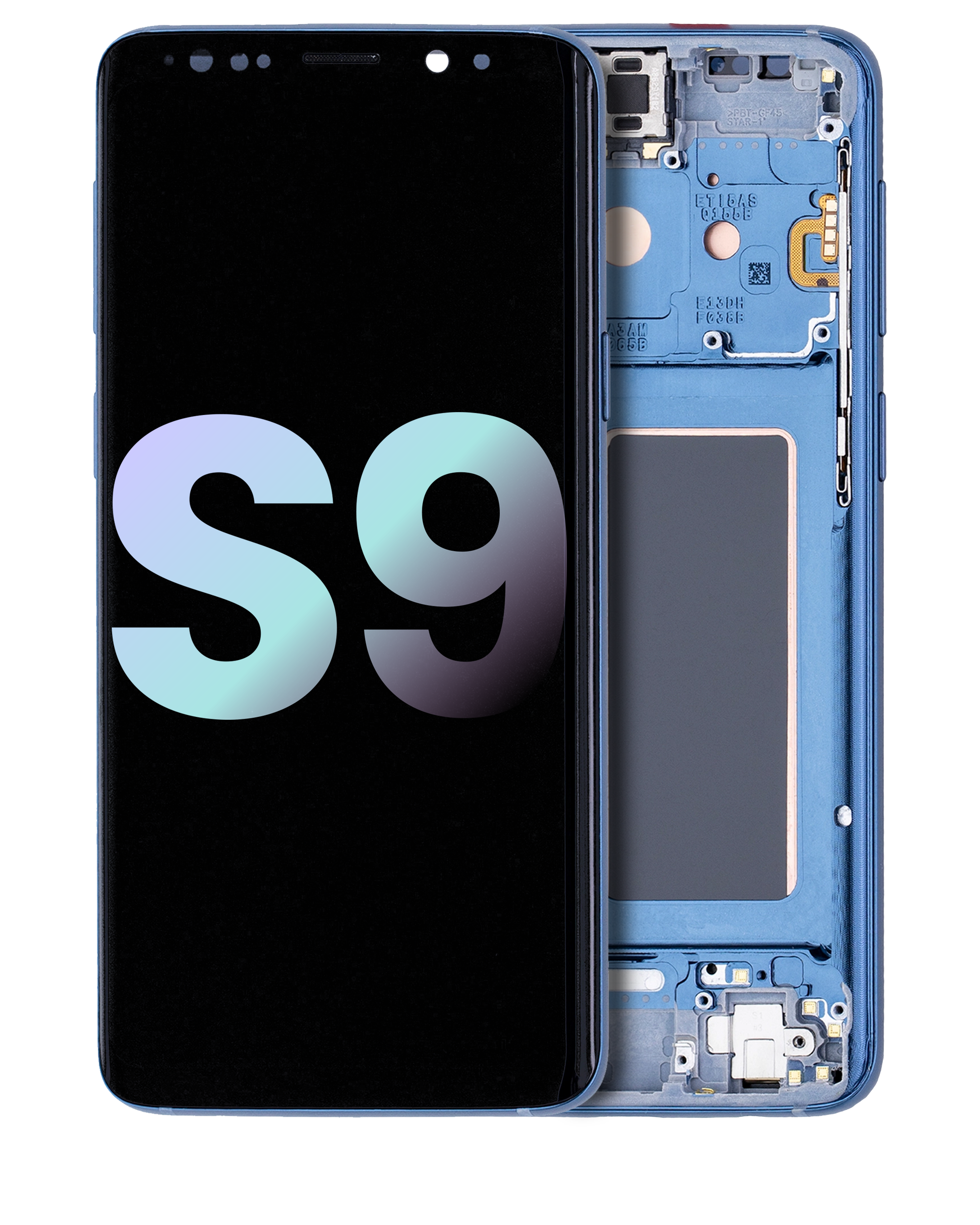 OLED-Display mit Rahmen für Samsung Galaxy S9 (Service Pack) (Coral Blau)