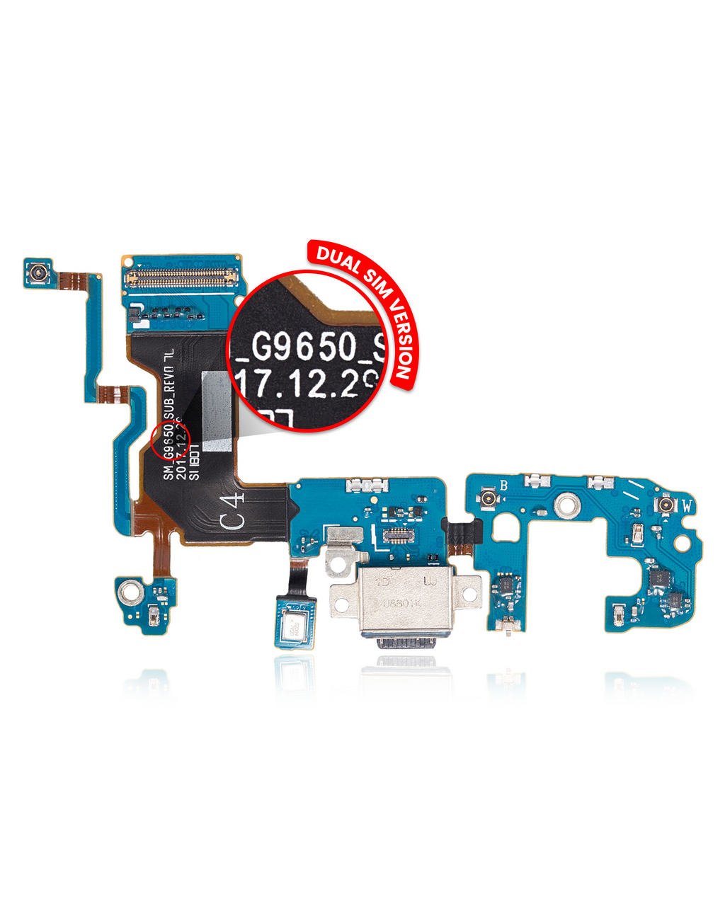 Ladebuchse mit Flex-Kabel für Samsung Galaxy S9 Plus (G9650) (Dual Sim Version)