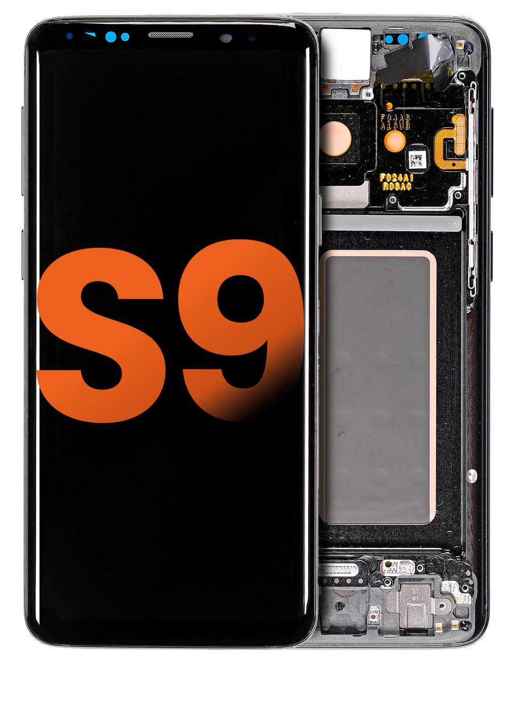 OLED-Display mit Rahmen für Samsung Galaxy S9 (Blemish: Qualität A) (Midnight Schwarz)