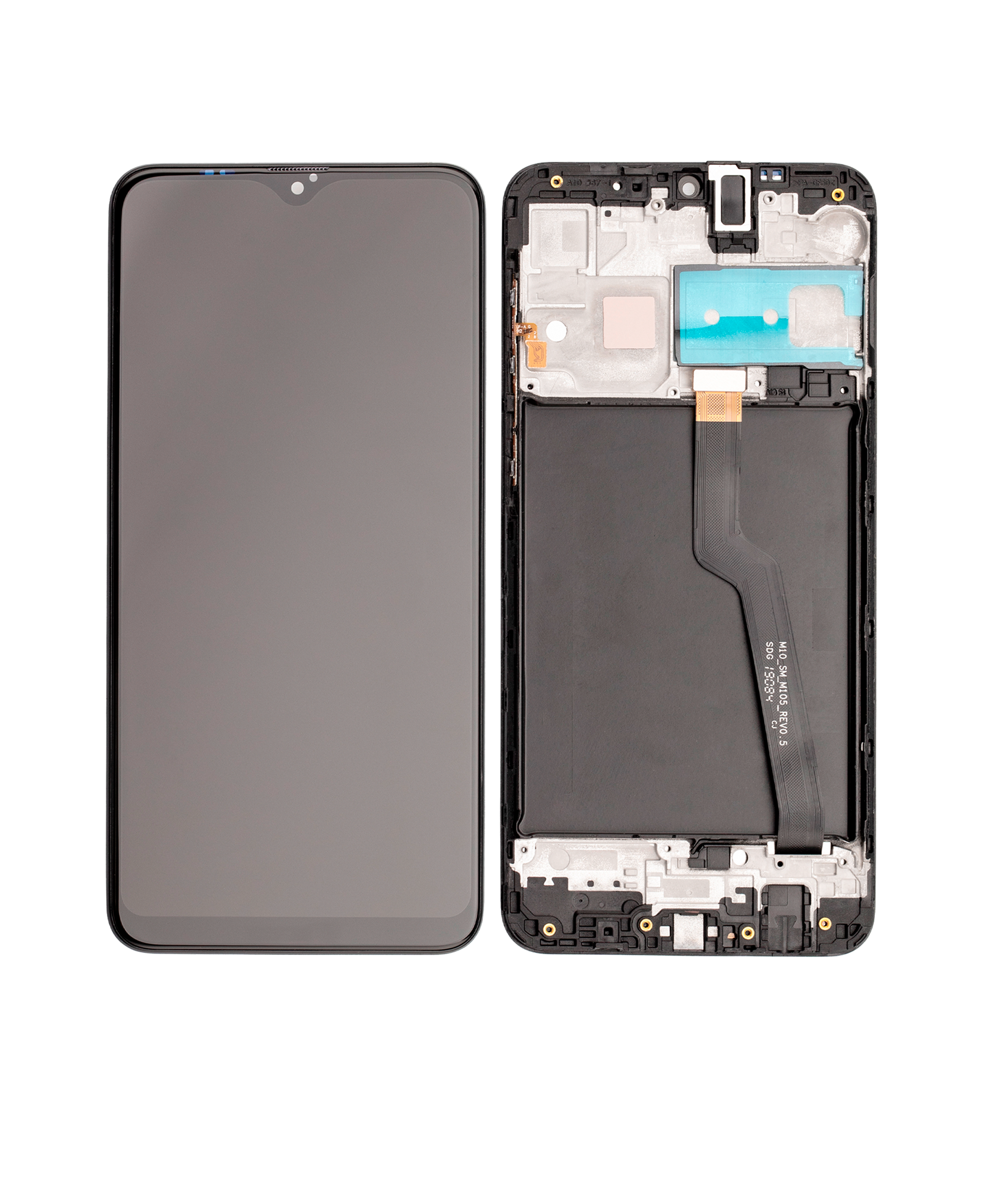 LCD-Display mit Rahmen für Samsung Galaxy A10 (A105 / 2019) (Single Sim) (North American Version) (Refurbished) (Schwarz)