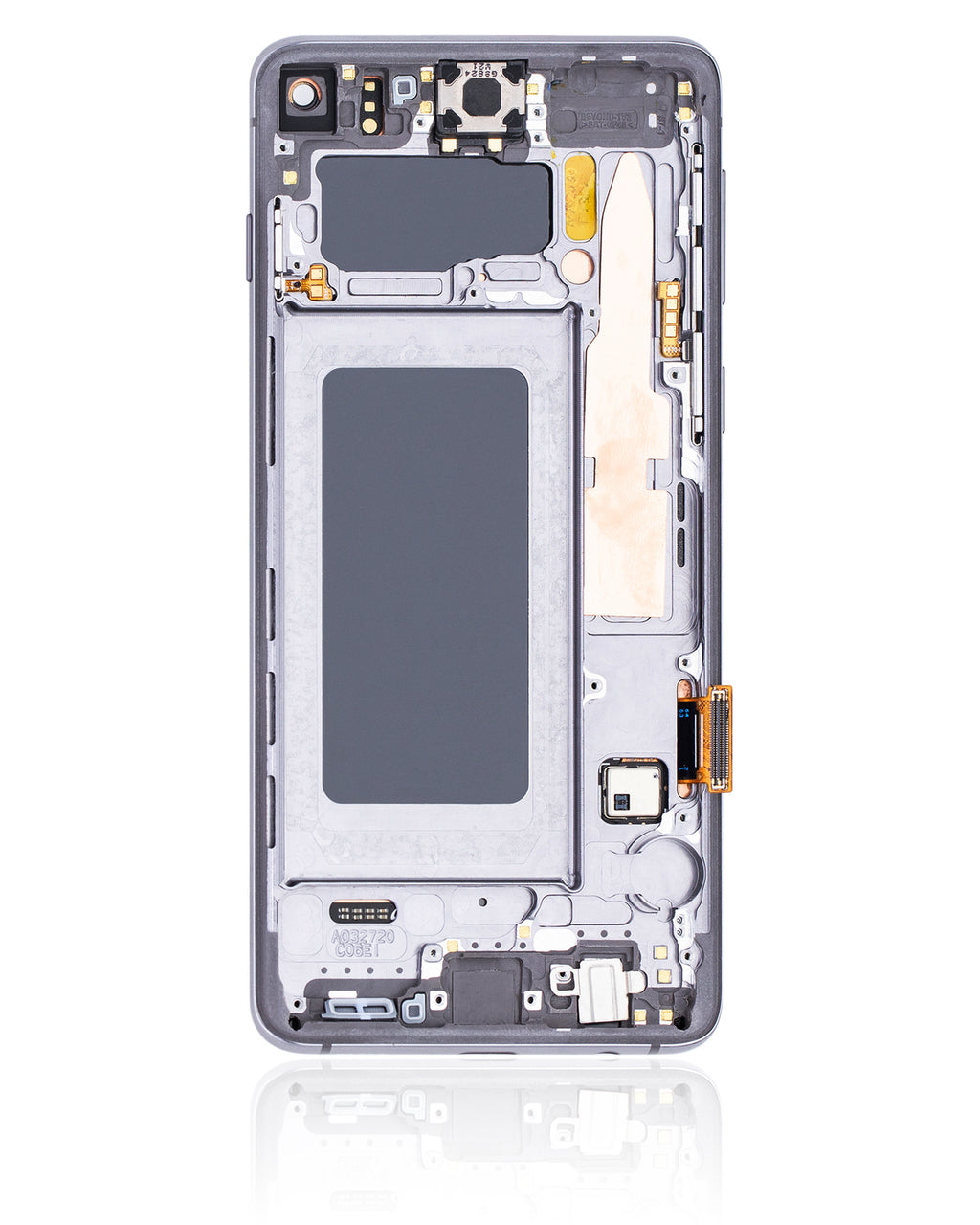 OLED-Display mit Rahmen für Samsung Galaxy S10 (gebrauchter OEM-Ausbau, Qualität A) (Prism / Ceramic Black)