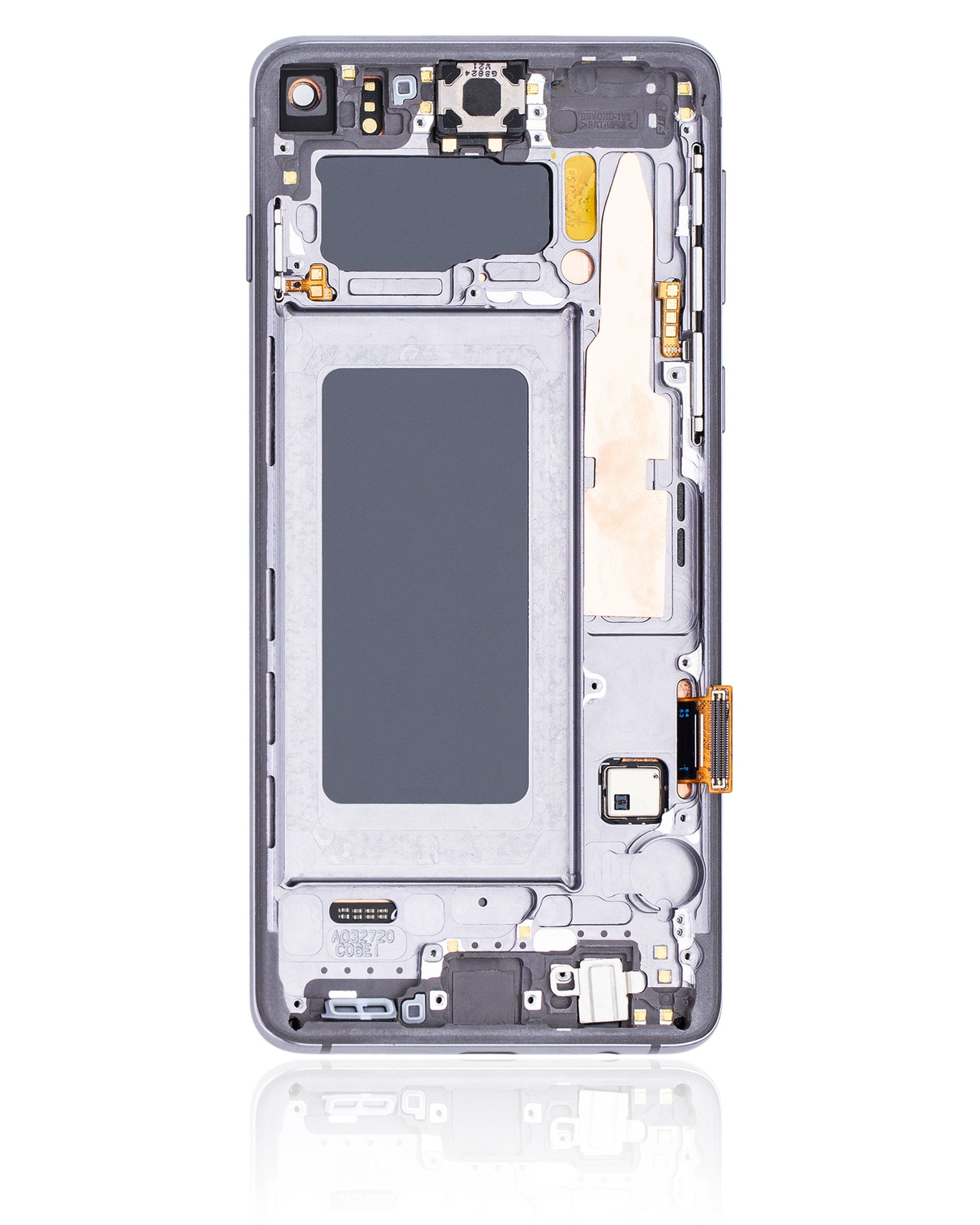 OLED-Display mit Rahmen für Samsung Galaxy S10 (gebrauchter OEM-Ausbau, Qualität A) (Prism / Ceramic Black)