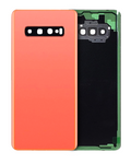Back Cover Glass with Camera Lens for Samsung Galaxy S10 Plus (without Logo) (Aftermarket Plus) (Flamingo Pink)