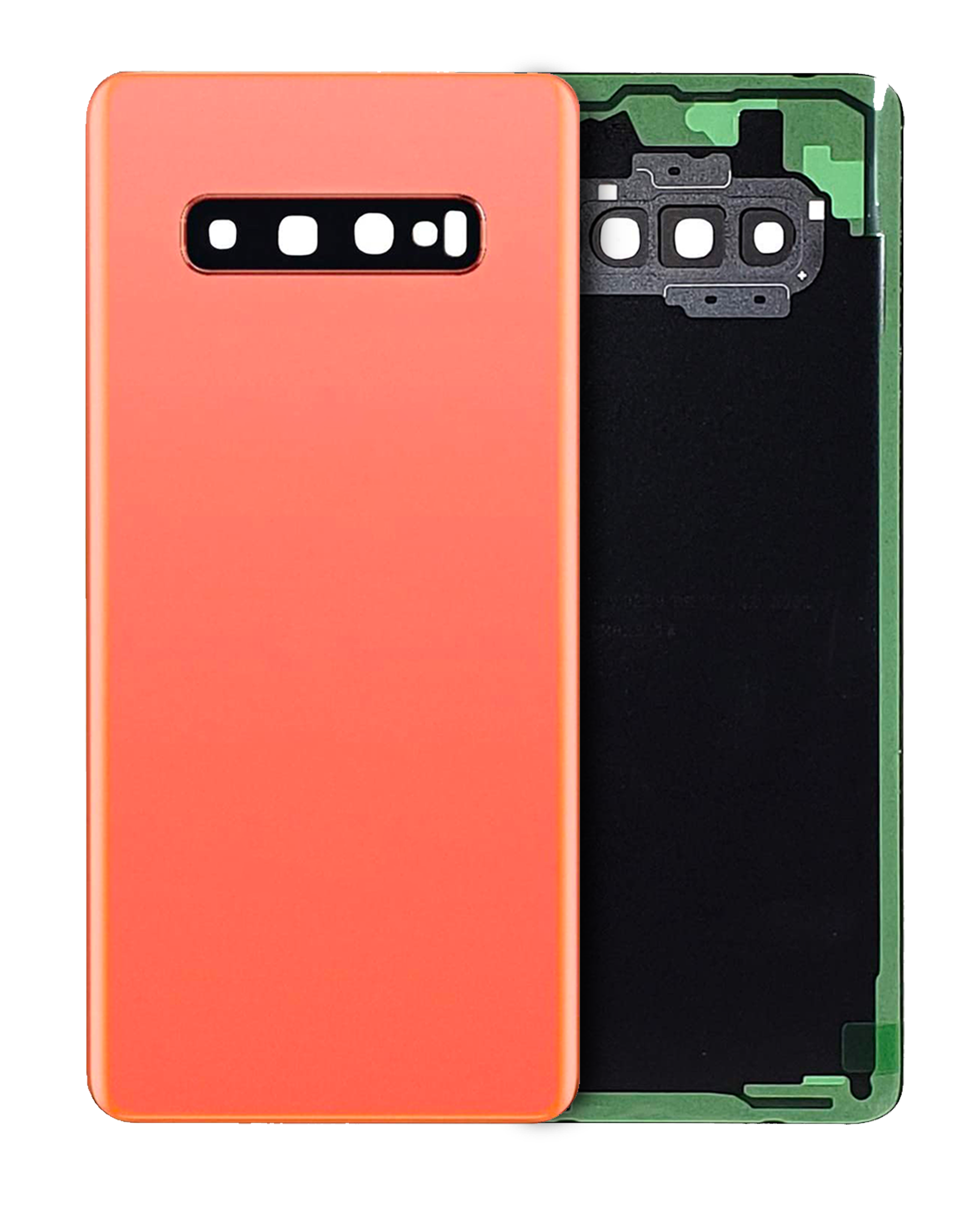 Back Cover Glass with Camera Lens for Samsung Galaxy S10 Plus (without Logo) (Aftermarket Plus) (Flamingo Pink)