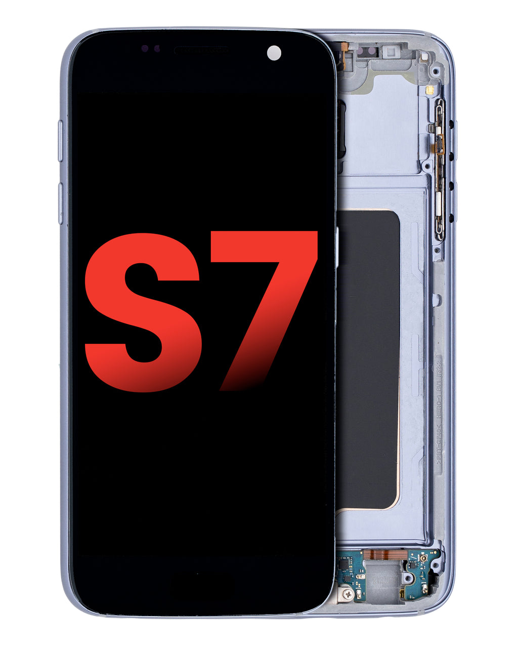 OLED-Display mit Rahmen für Samsung Galaxy S7 (All US Models) (Aftermarket Plus) (Black Onyx)
