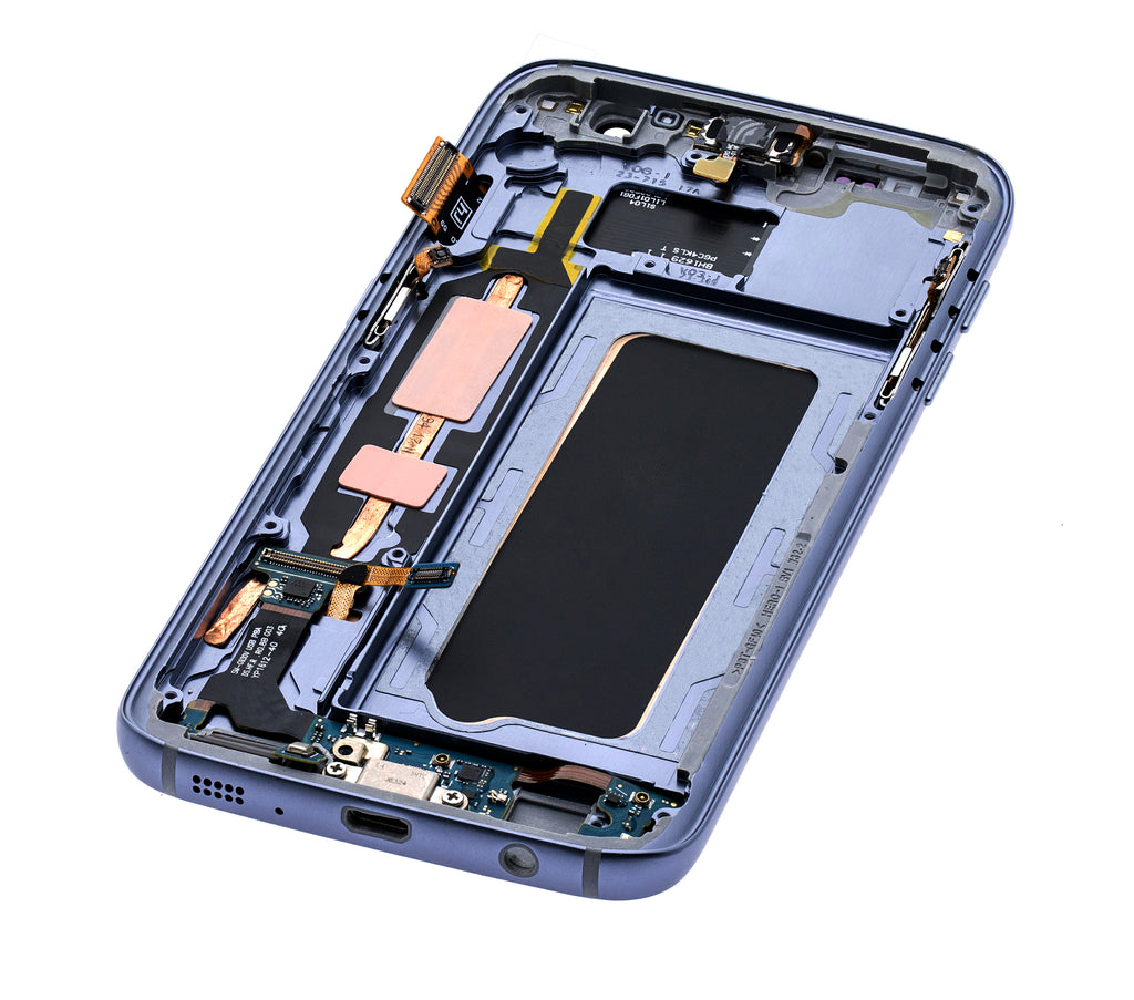 OLED-Display mit Rahmen für Samsung Galaxy S7 (All US Models) (Aftermarket Plus) (Black Onyx)