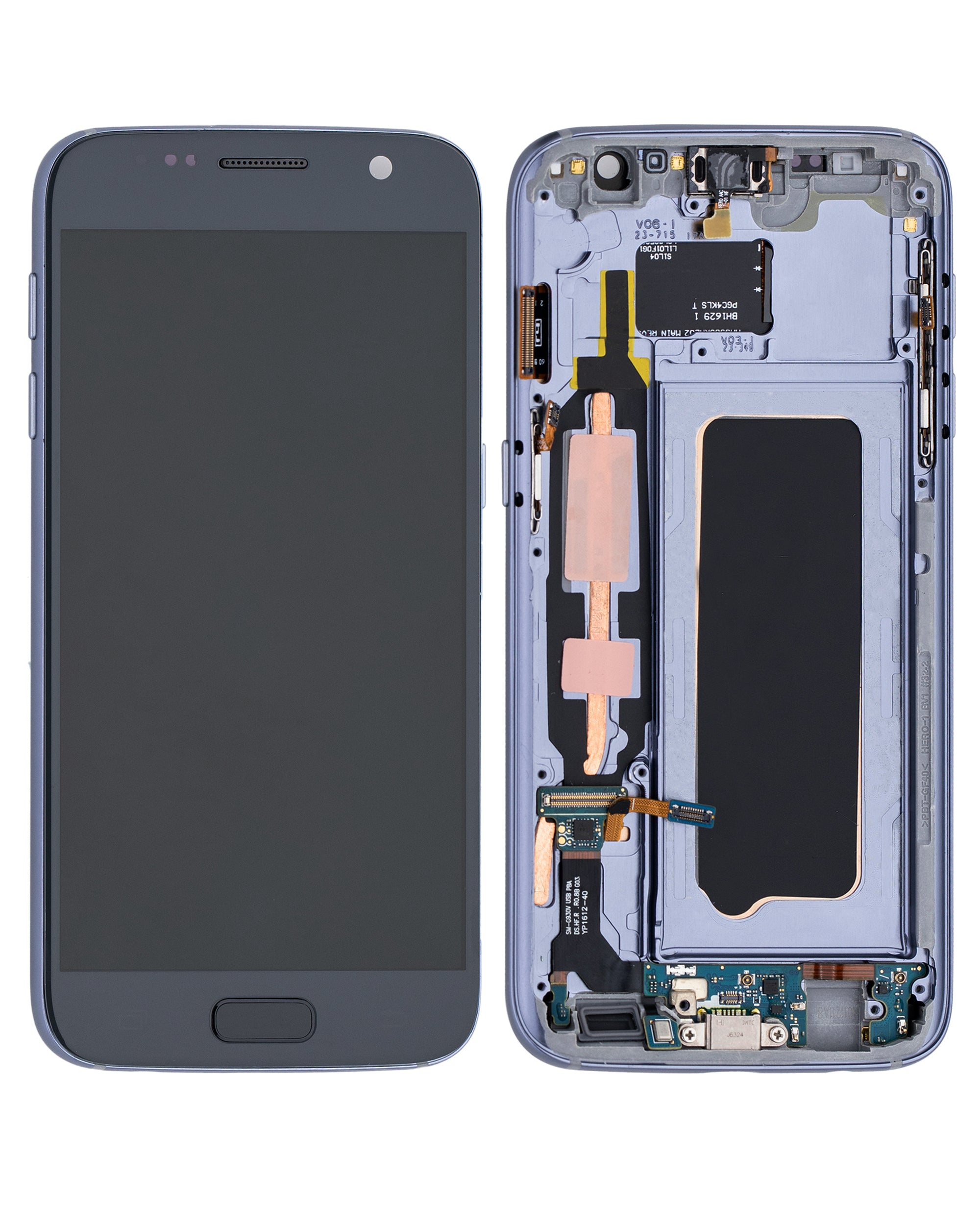 OLED-Display mit Rahmen für Samsung Galaxy S7 (All US Models) (Aftermarket Plus) (Black Onyx)