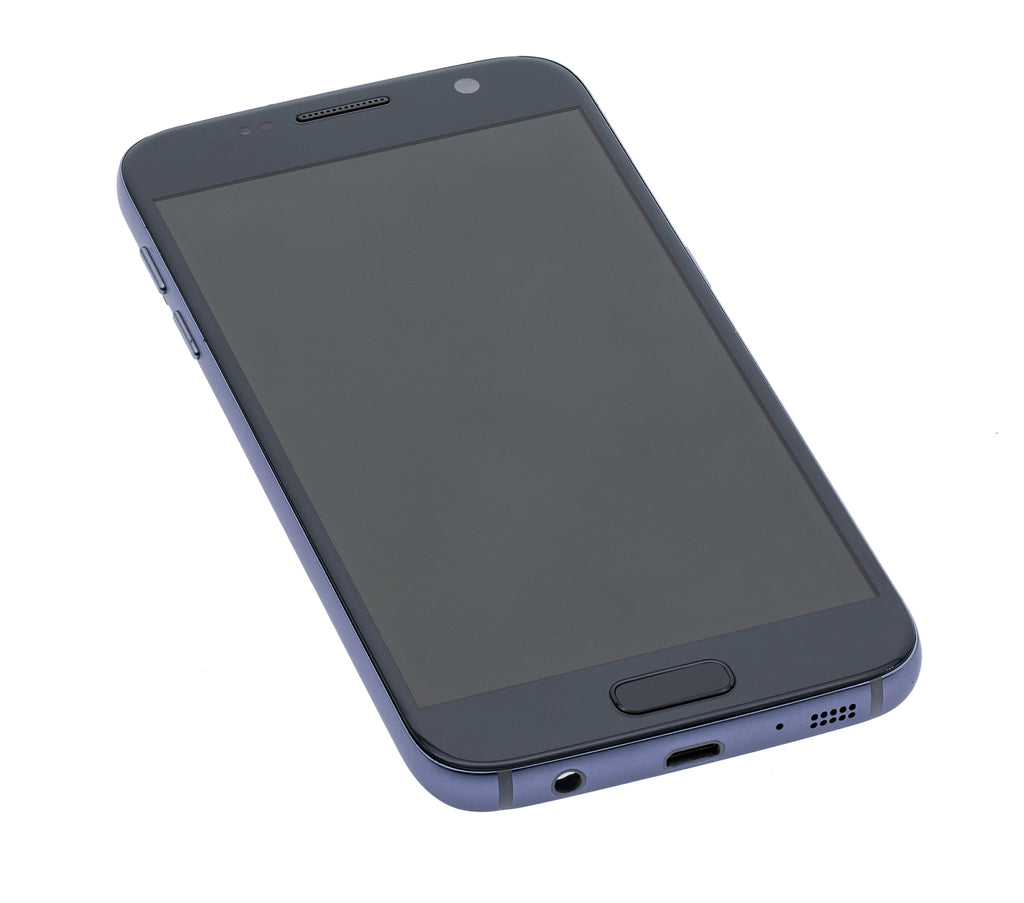 OLED-Display mit Rahmen für Samsung Galaxy S7 (All US Models) (Aftermarket Plus) (Black Onyx)
