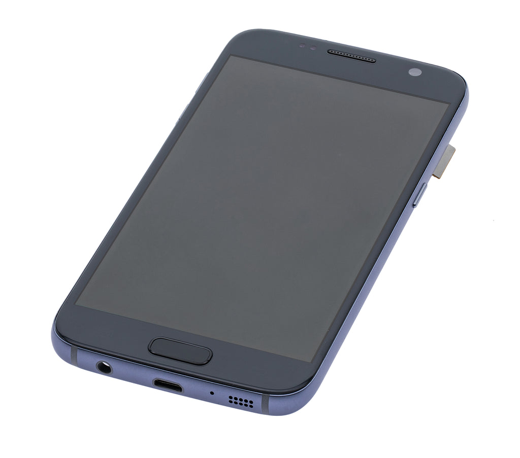 OLED-Display mit Rahmen für Samsung Galaxy S7 (All US Models) (Aftermarket Plus) (Black Onyx)