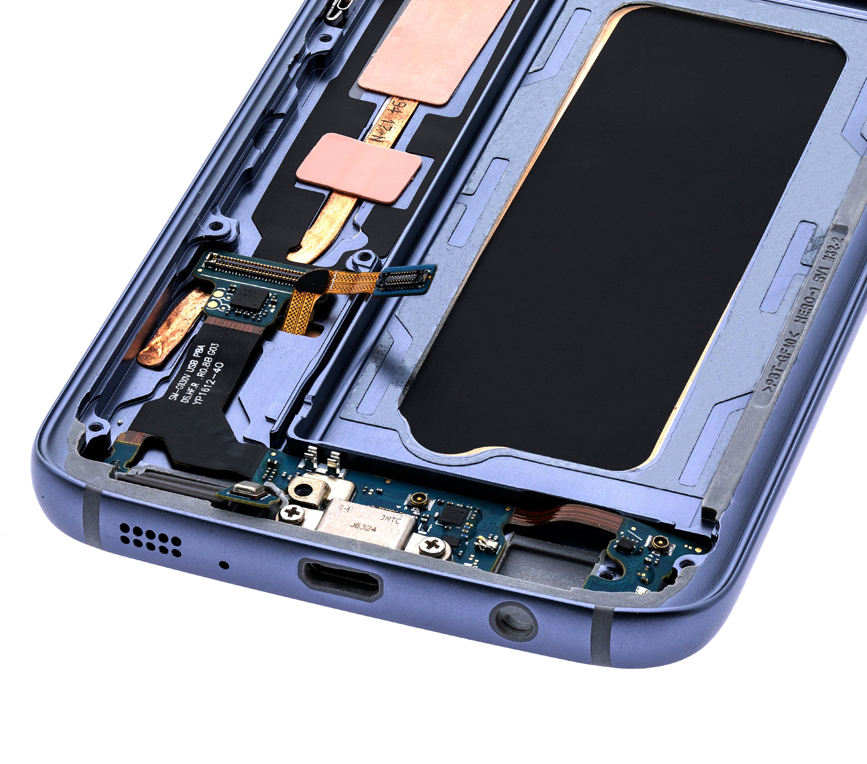 OLED-Display mit Rahmen für Samsung Galaxy S7 (All US Models) (Aftermarket Plus) (Black Onyx)