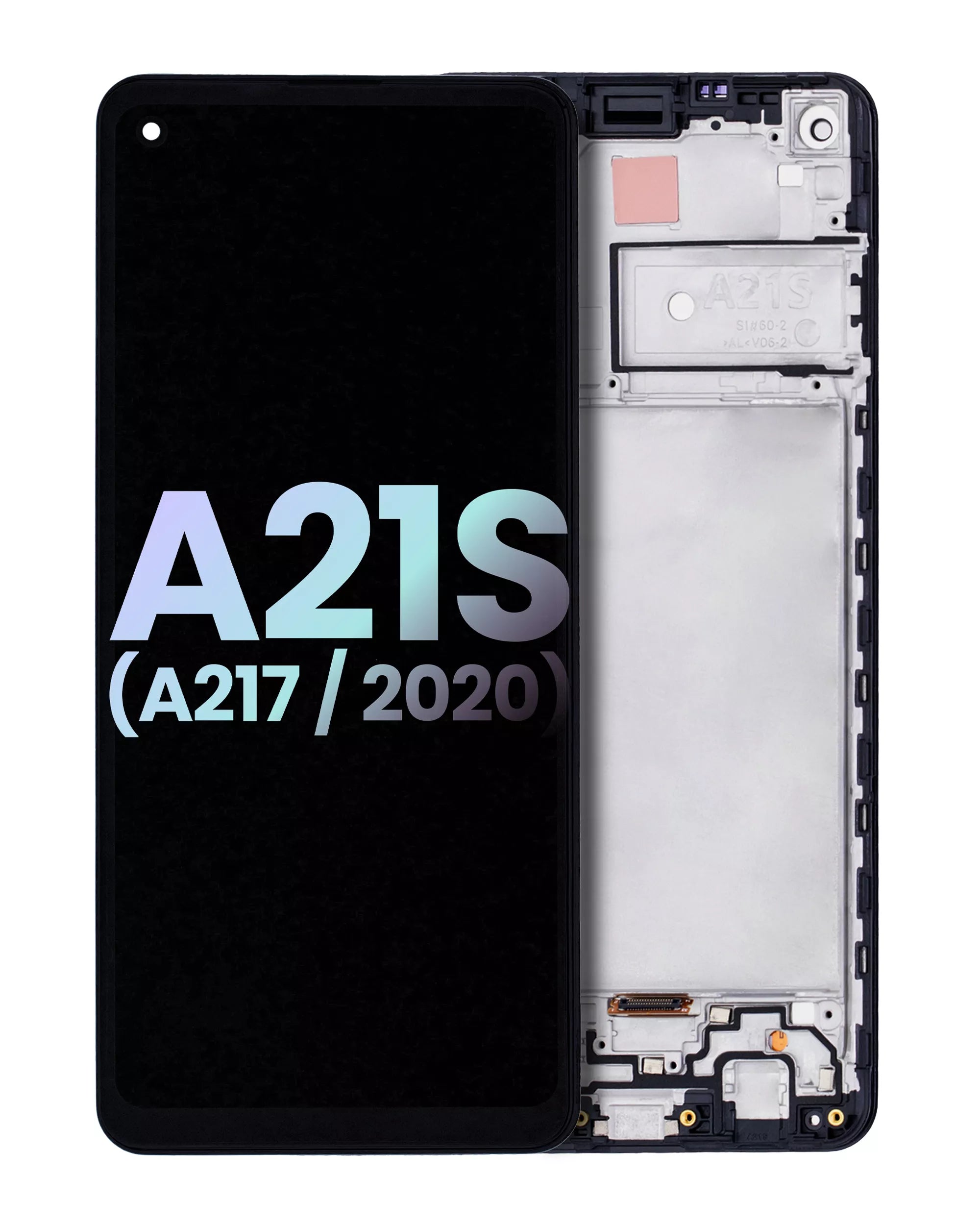 LCD-Display mit Rahmen für Samsung Galaxy A21s (A217 / 2020) (Service Pack) (Schwarz)