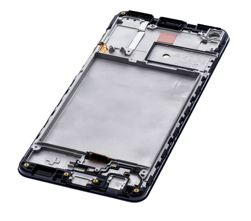 LCD-Display mit Rahmen für Samsung Galaxy A21s (A217 / 2020) (Service Pack) (Schwarz)