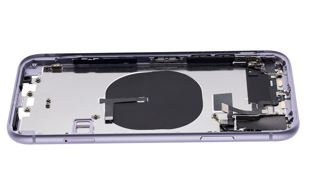 Back cover/frame with pre-installed small parts (without back cover) for iPhone 11 (Purple)