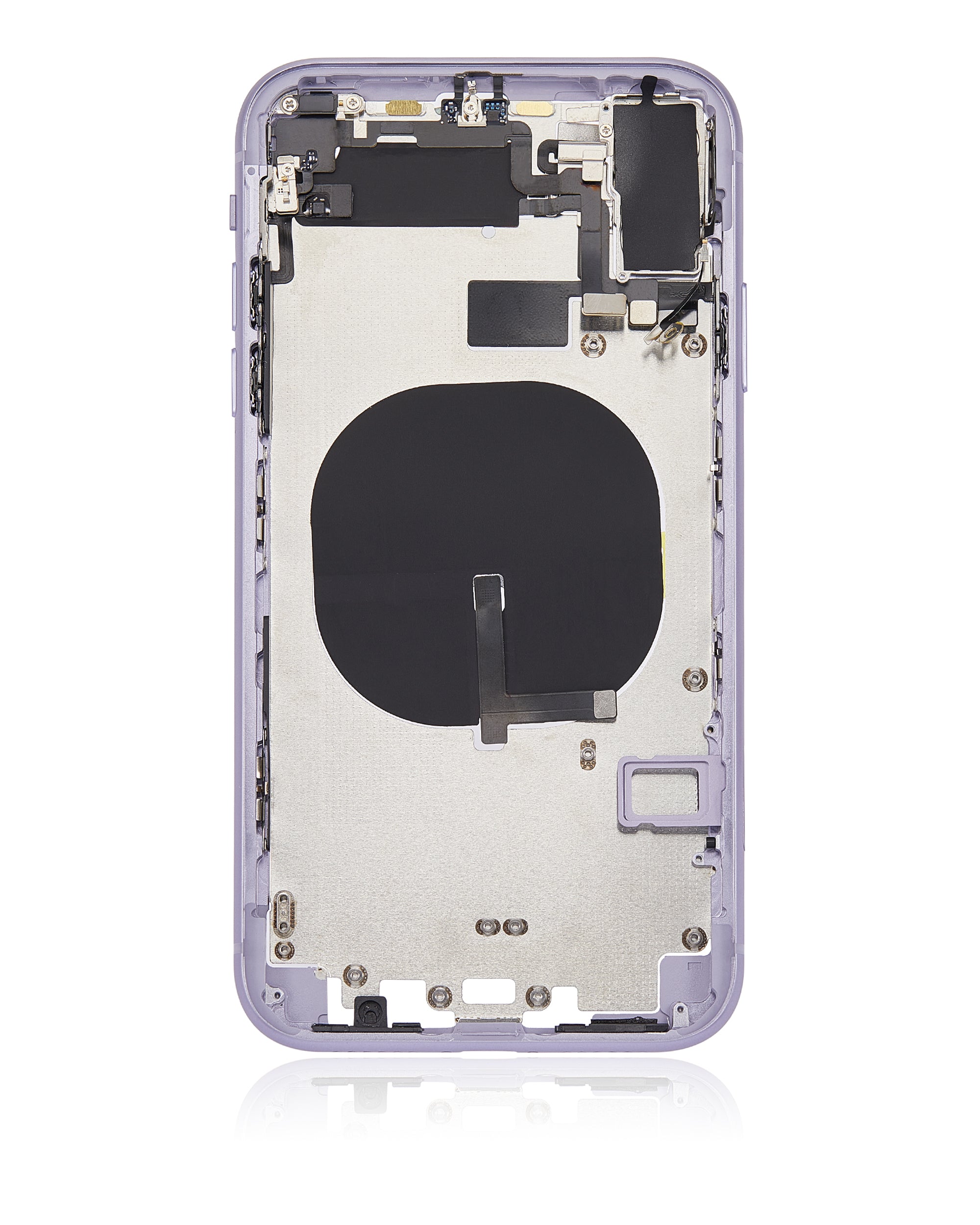 Back cover/frame with pre-installed small parts (without back cover) for iPhone 11 (Purple)