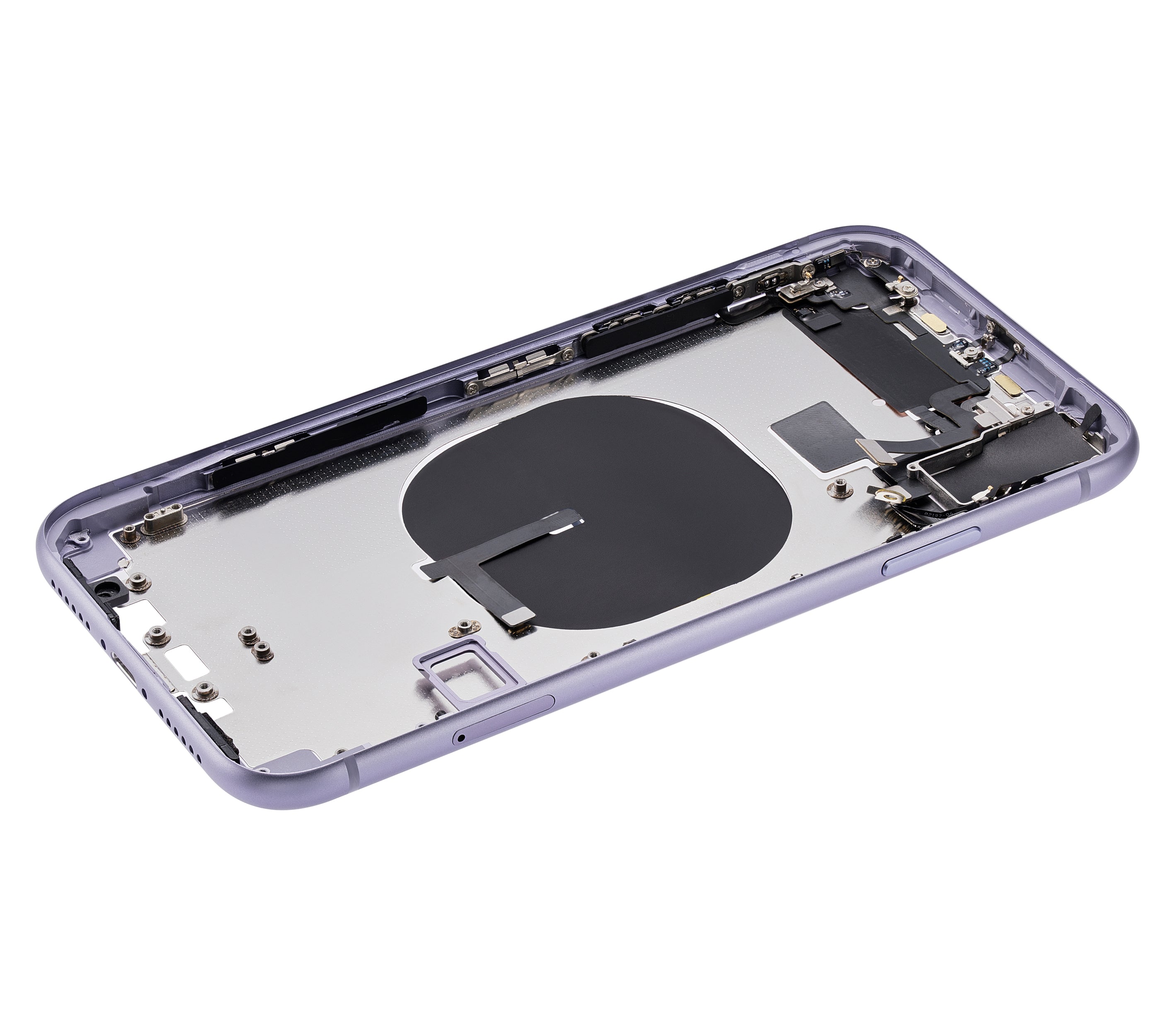 Back cover/frame with pre-installed small parts (without back cover) for iPhone 11 (Purple)