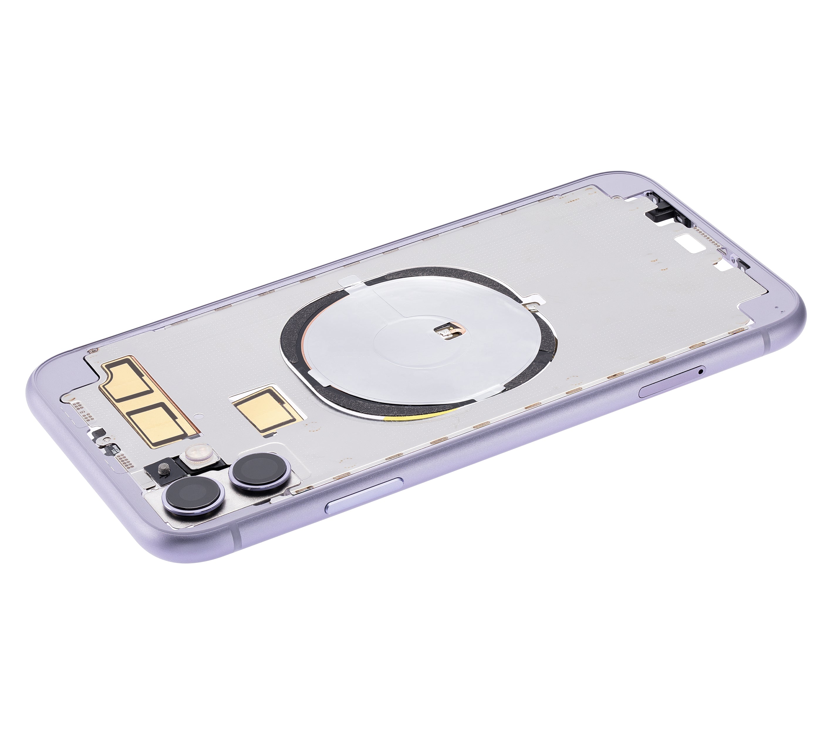 Back cover/frame with pre-installed small parts (without back cover) for iPhone 11 (Purple)