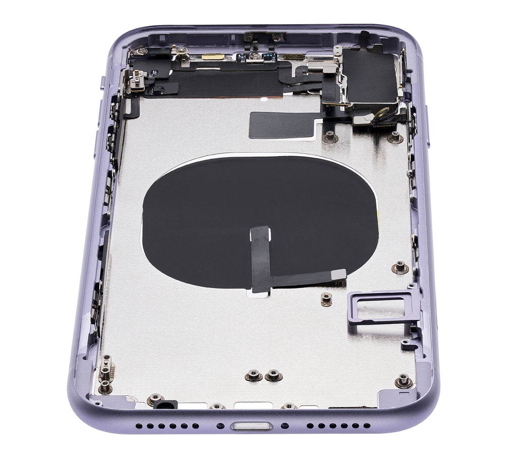 Back cover/frame with pre-installed small parts (without back cover) for iPhone 11 (Purple)