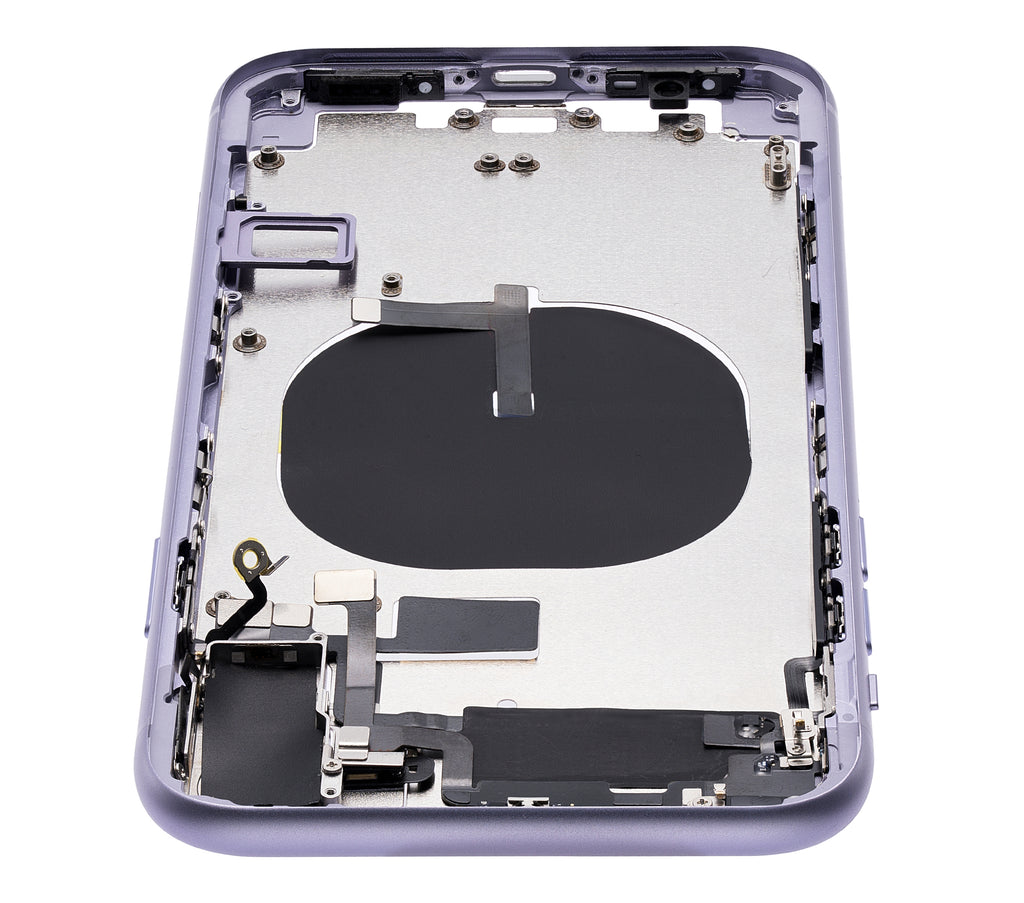 Back cover/frame with pre-installed small parts (without back cover) for iPhone 11 (Purple)